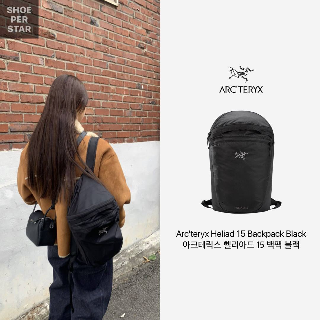 Arc'teryx Heliad 15 Backpack Black 착용 스타일 - 1