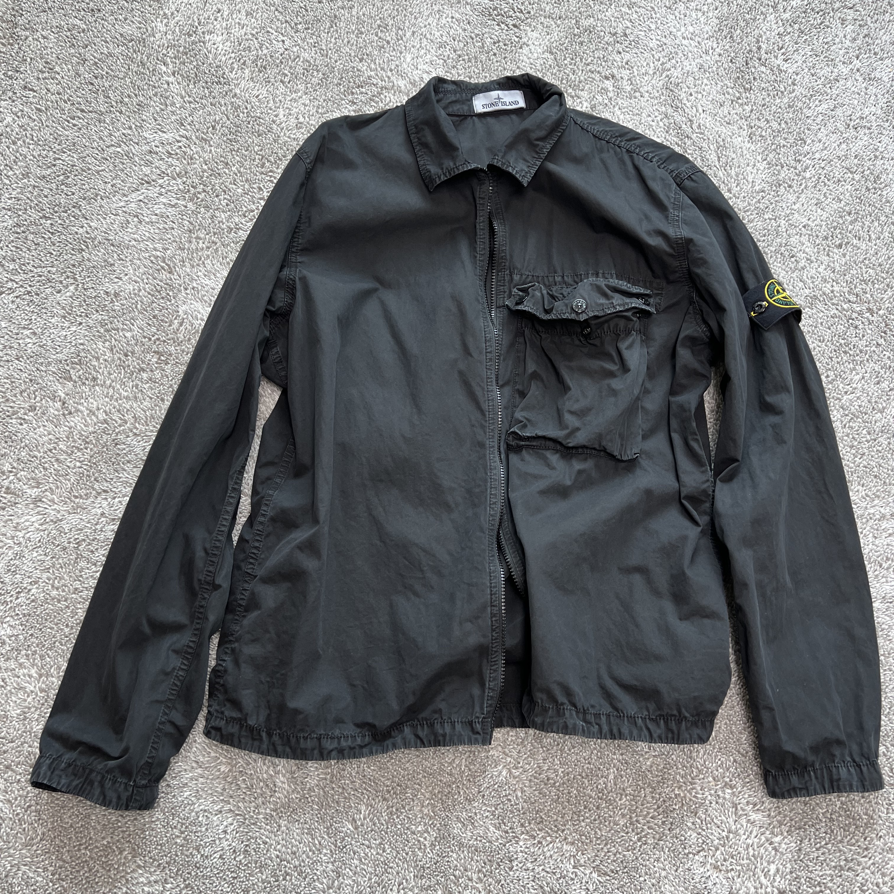 Stone Island 117WN T.CO+OLD Overshirt Black - 21SS 착용 스타일