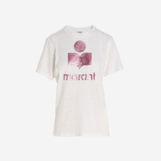 (W) 이자벨 마랑 즈웰 로고 티셔츠 화이트 핑크 - 23SS