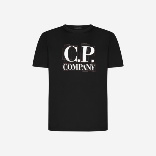C.P. 컴퍼니 30/1 저지 라지 그래픽 로고 티셔츠 블랙 - 23SS