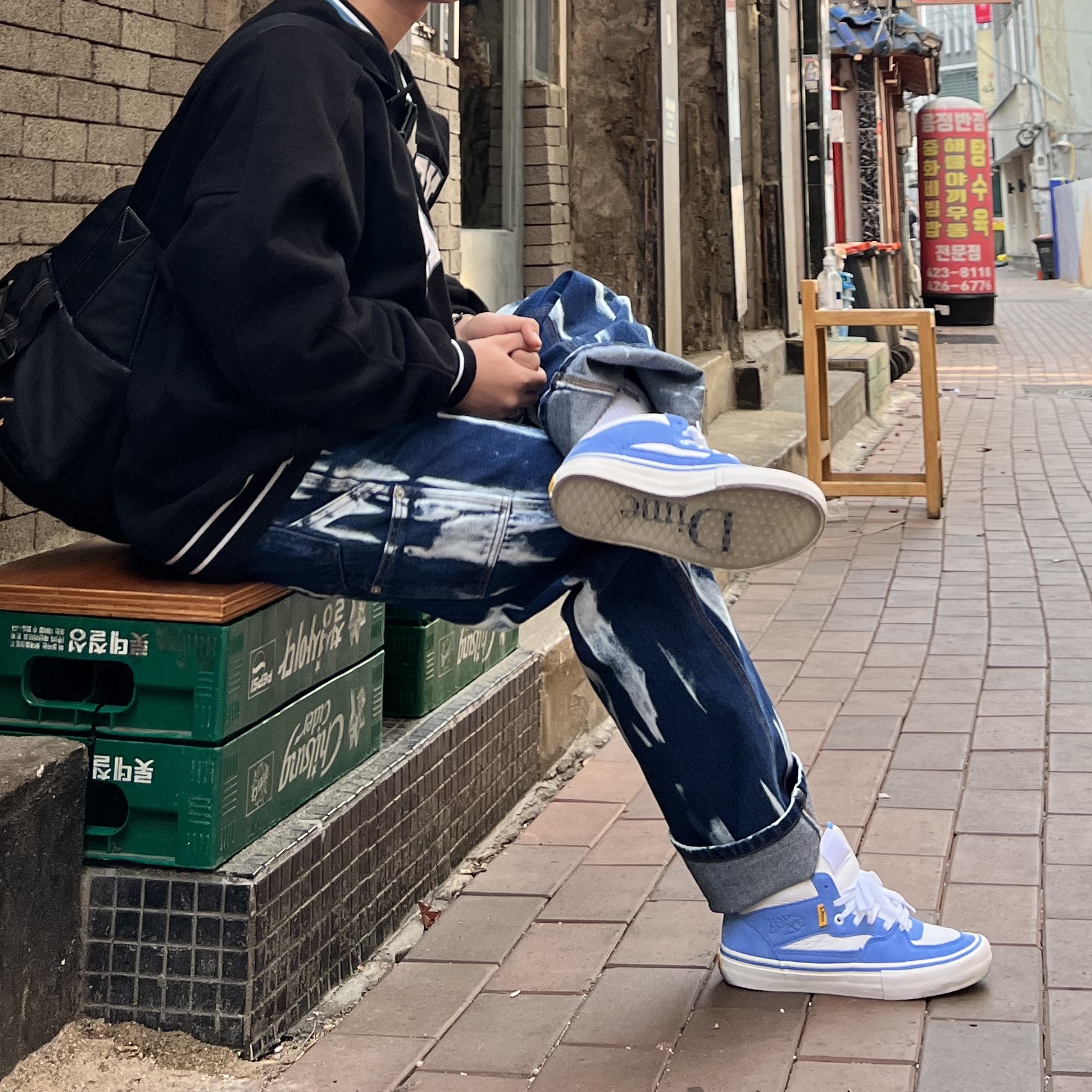 Vans x Dime Half Cab Pro LTD Blue 착용 스타일 - 2
