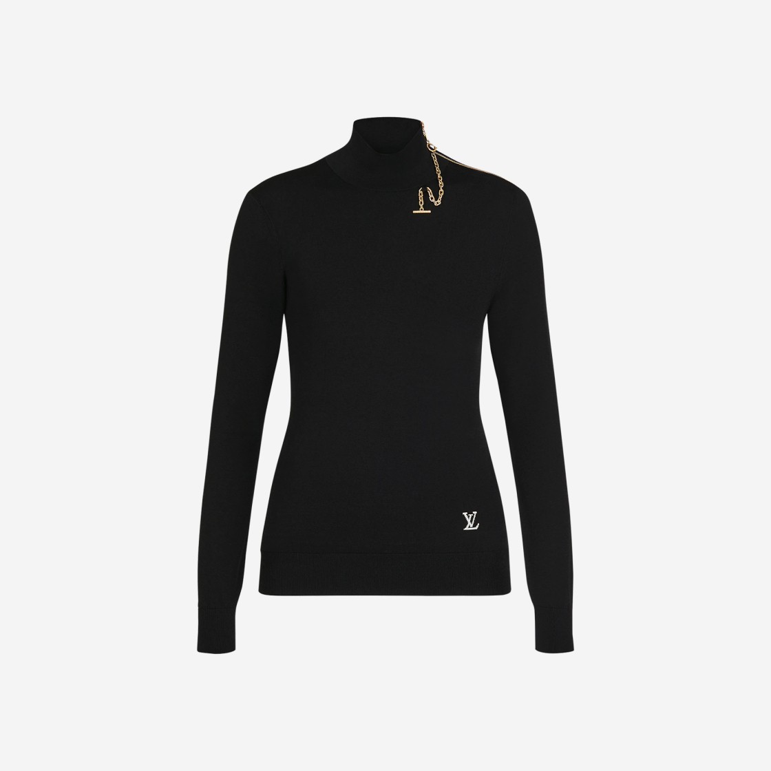 Louis Vuitton Turtleneck Sweater with Detail on The Shoulder Black 상세 이미지 1