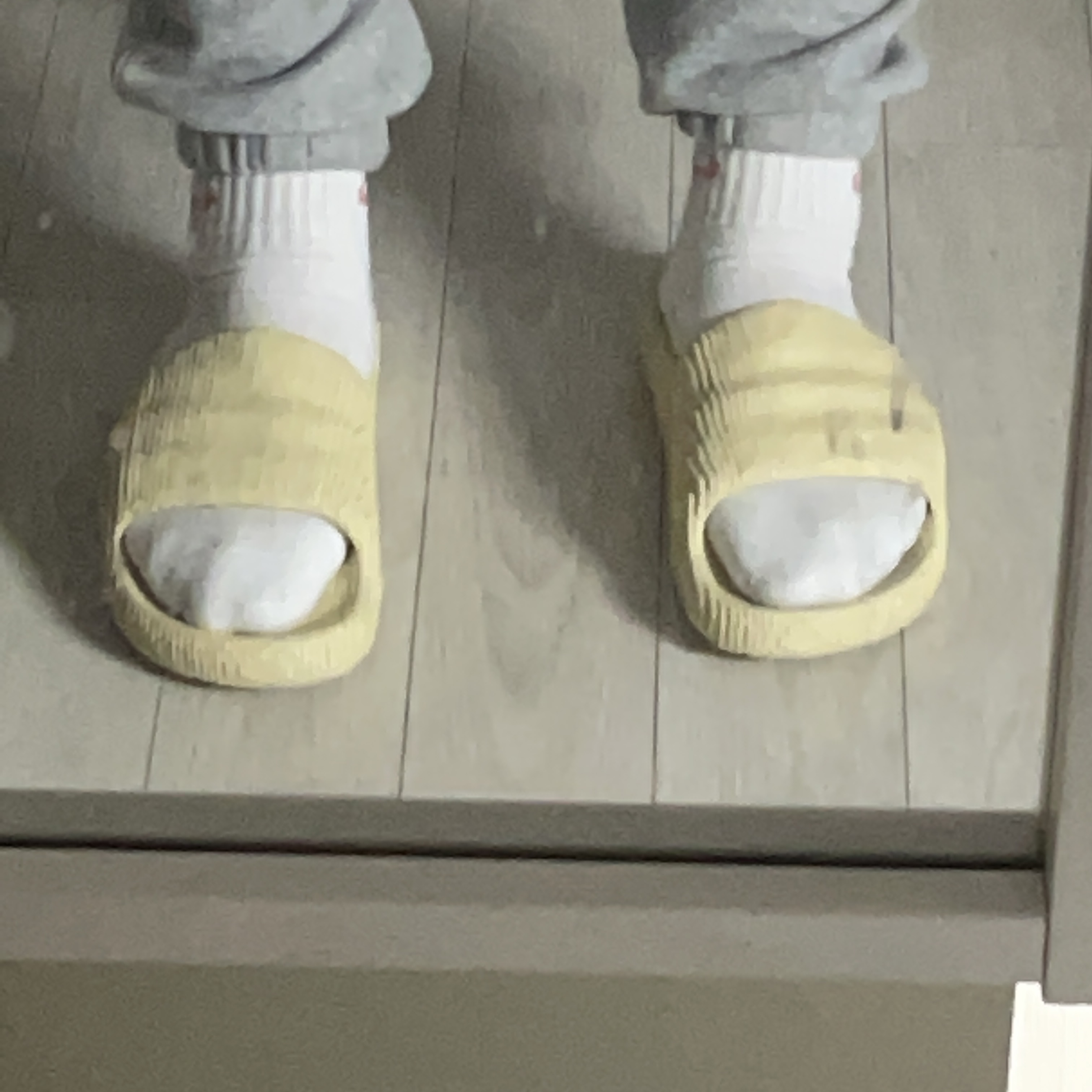 Adidas Adilette 22 Desert Sand 착용 스타일