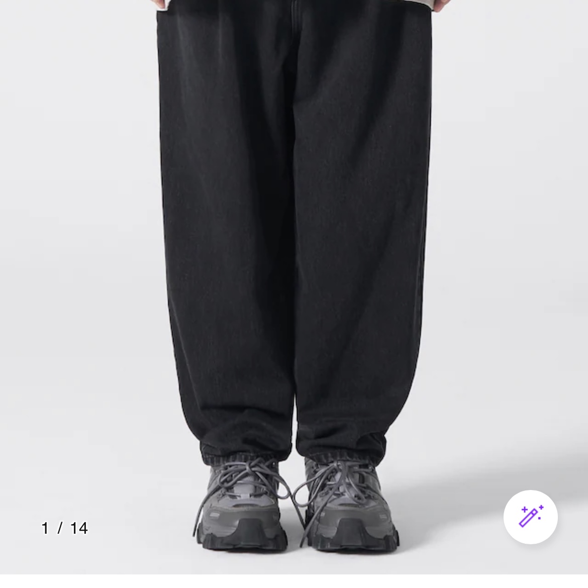Juun.J E Band String Two Tuck Low Crotch Denim Black - 22FW 착용 스타일