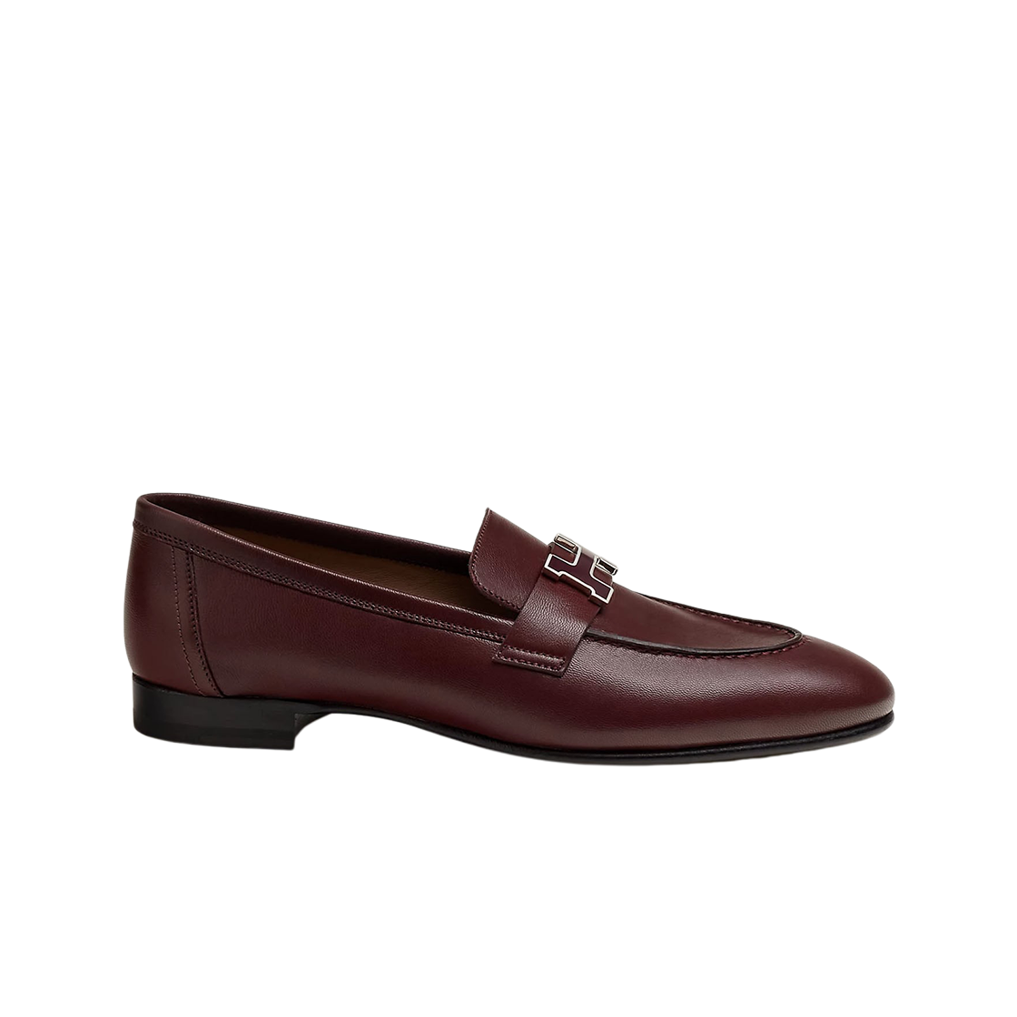 (W) 에르메스 파리 로퍼 고트스킨 & 래커드 팔라듐 하드웨어 루즈 마르살라((W) Hermes Paris Loafers Goatskin & Lacquered Palladium Rouge Marsala) - 1