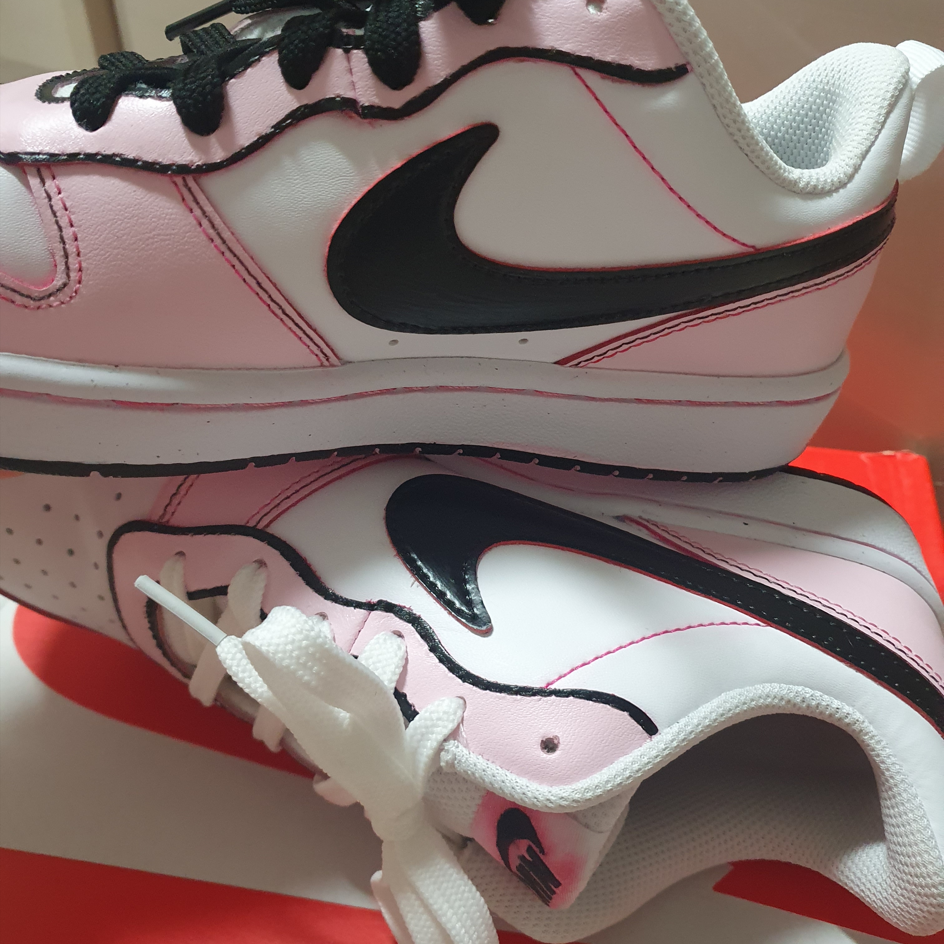 (GS) Nike Court Borough 2 SE White Pink Foam 착용 스타일 - 2