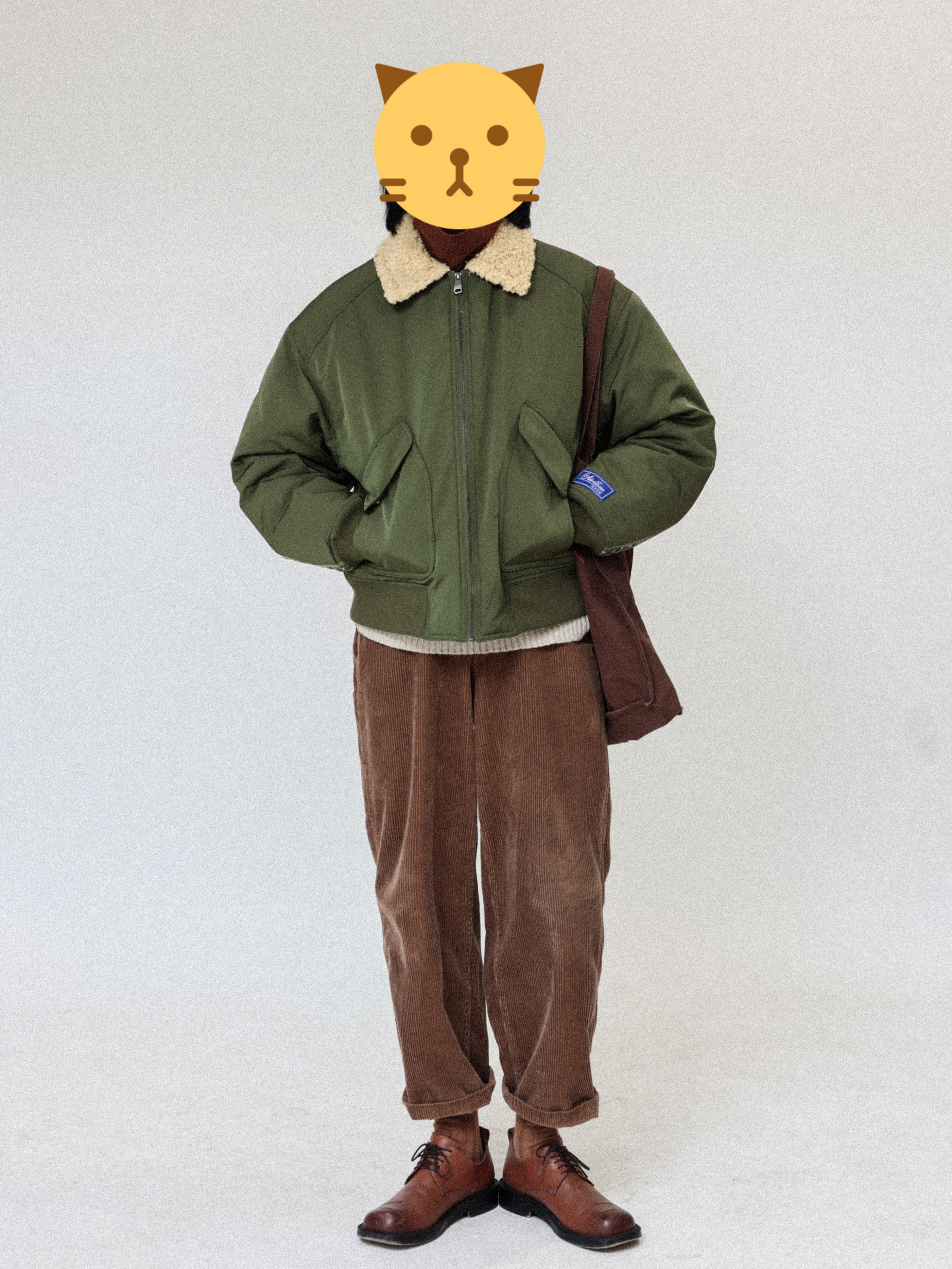 Ader Error Wegon Jumper Khaki 착용 스타일 - 1