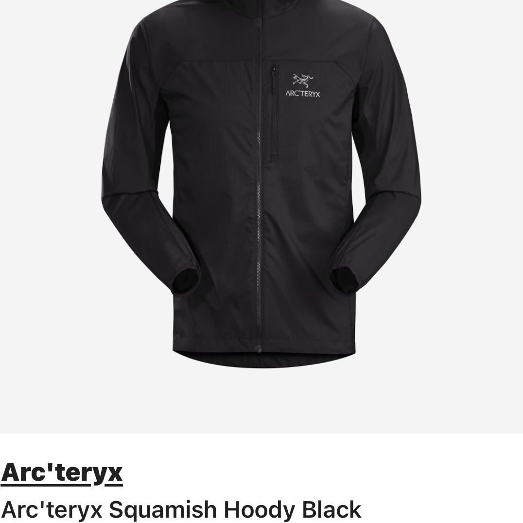 Arc'teryx Squamish Hoody Black 착용 스타일