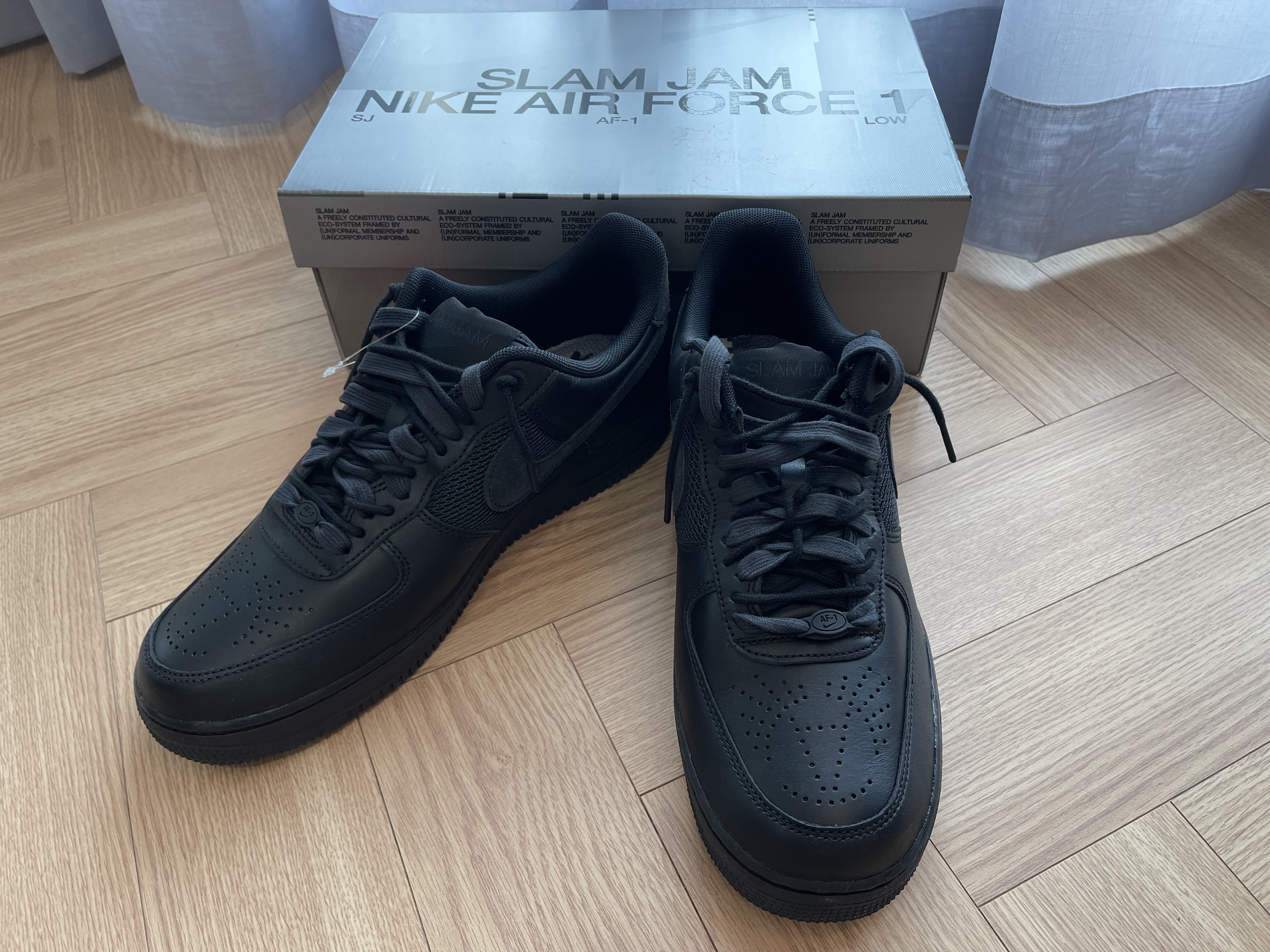 Nike x Slam Jam Air Force 1 Low SP Black Off Noir 착용 스타일 - 4