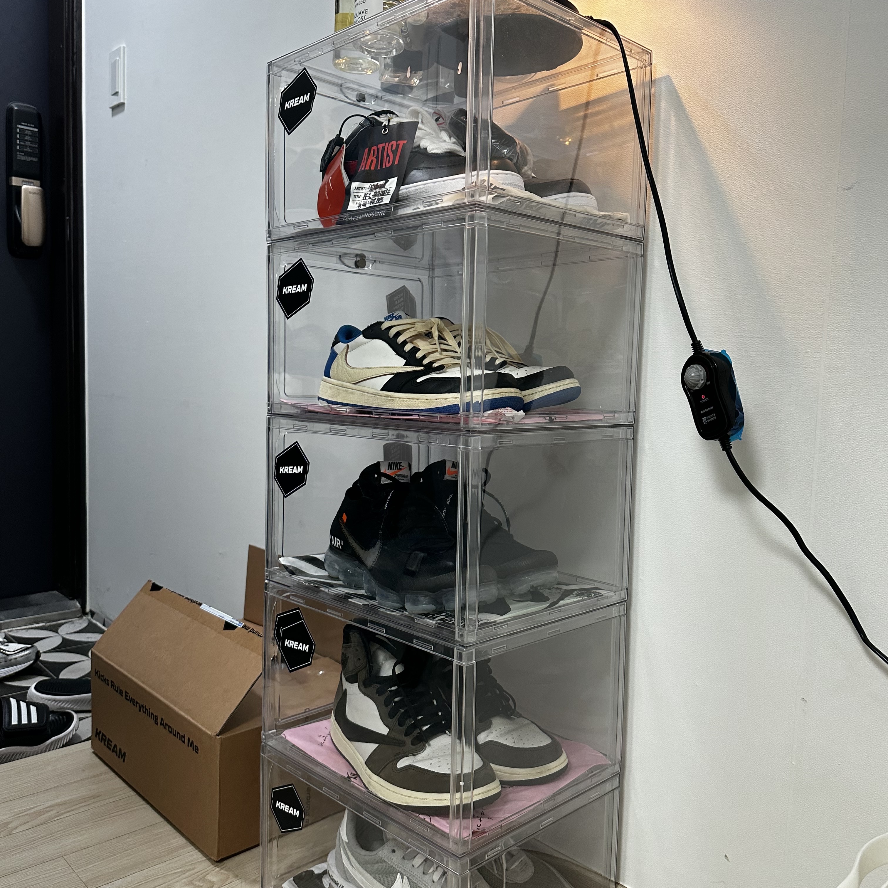 Nike x Peaceminusone Air Force 1 Low Para-Noise - Korea Exclusive, Jordan 1 x Travis Scott x Fragment Retro Low OG SP Military Blue 착용 스타일 - 2
