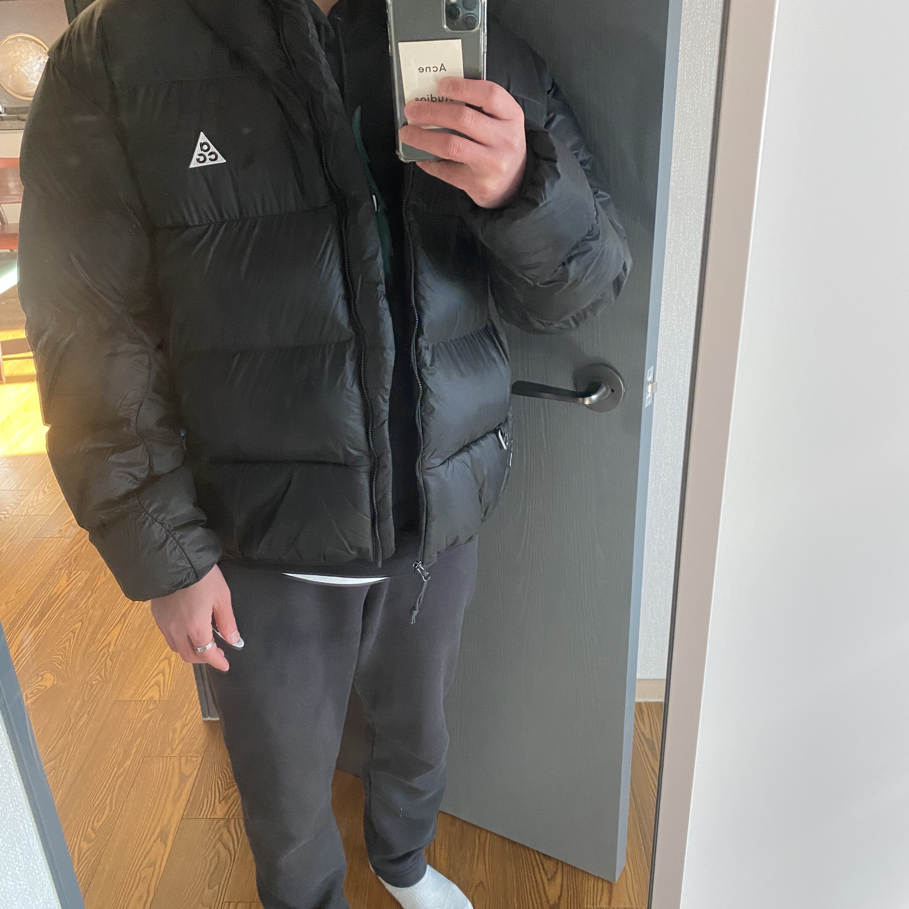 Nike ACG Therma-Fit ADV Lunar Lake Puffer Jacket Black - Asia 착용 스타일