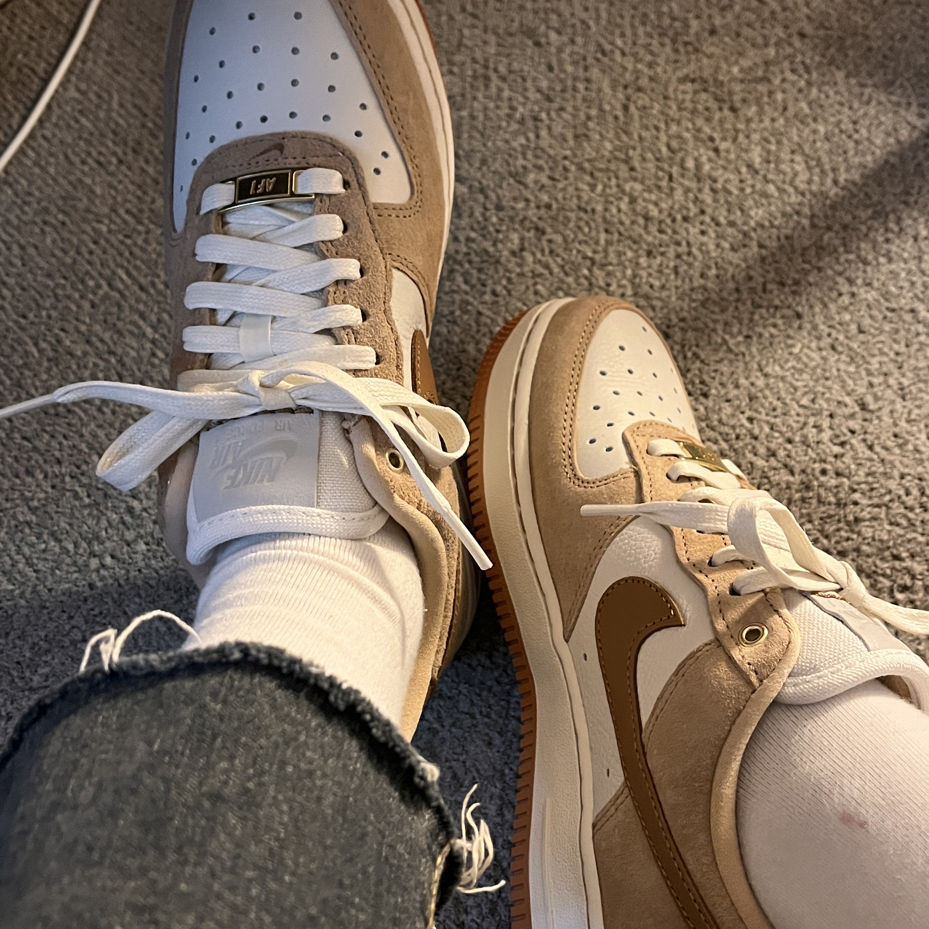 (W) Nike Air Force 1 LXX Flax 착용 스타일 - 2