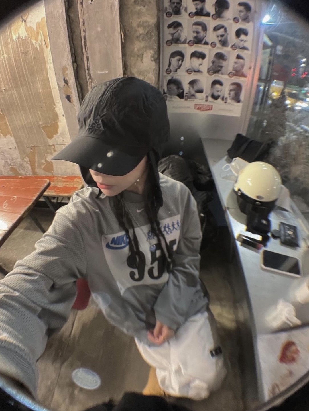 Nike ACG Warm AW84 Cap Black Anthracite, Human Made Five Heart Necklace Silver 착용 스타일 - 1