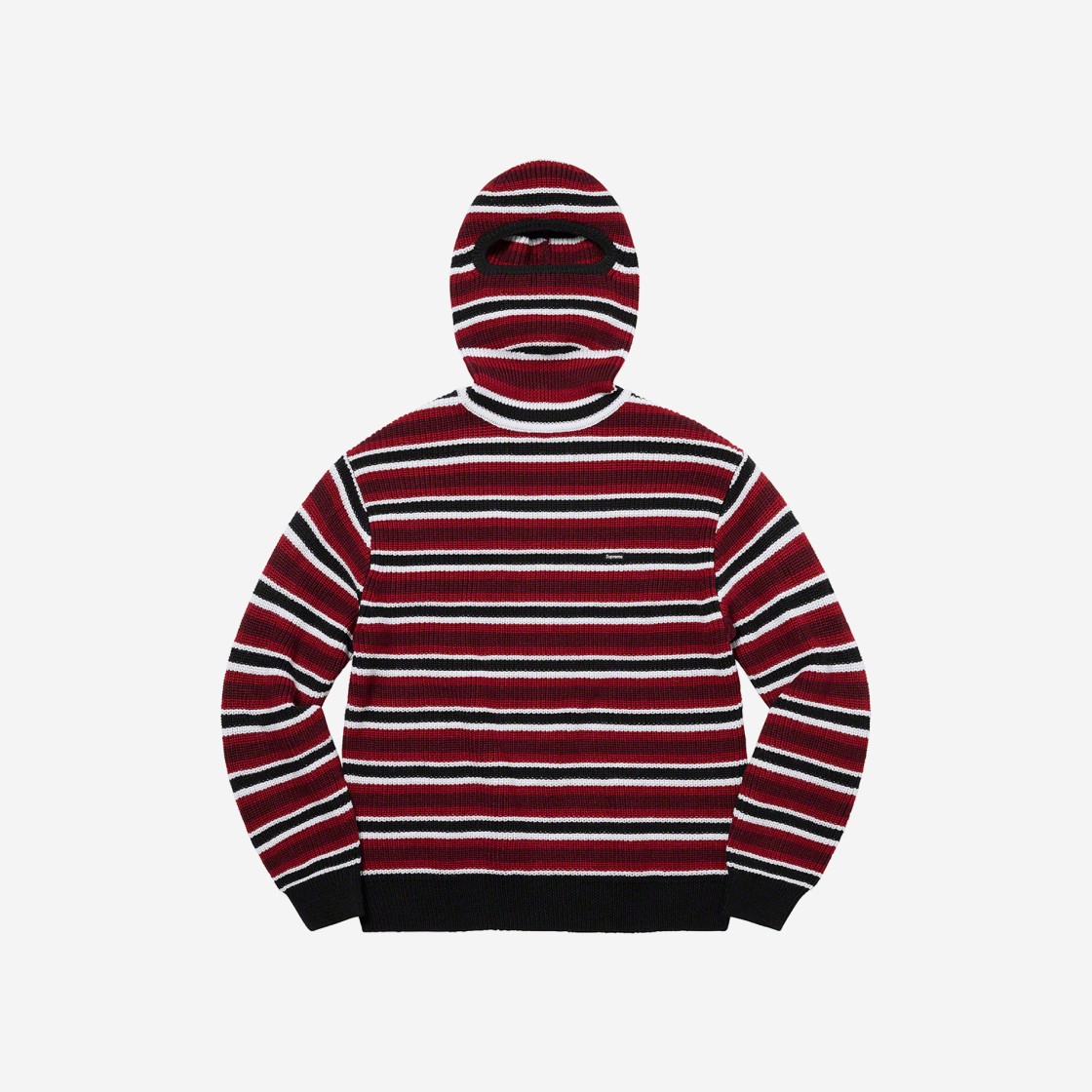 Supreme Small Box Balaclava/Turtleneck Sweater Black Stripe White Black Stripe - 22FW 상세 이미지 1