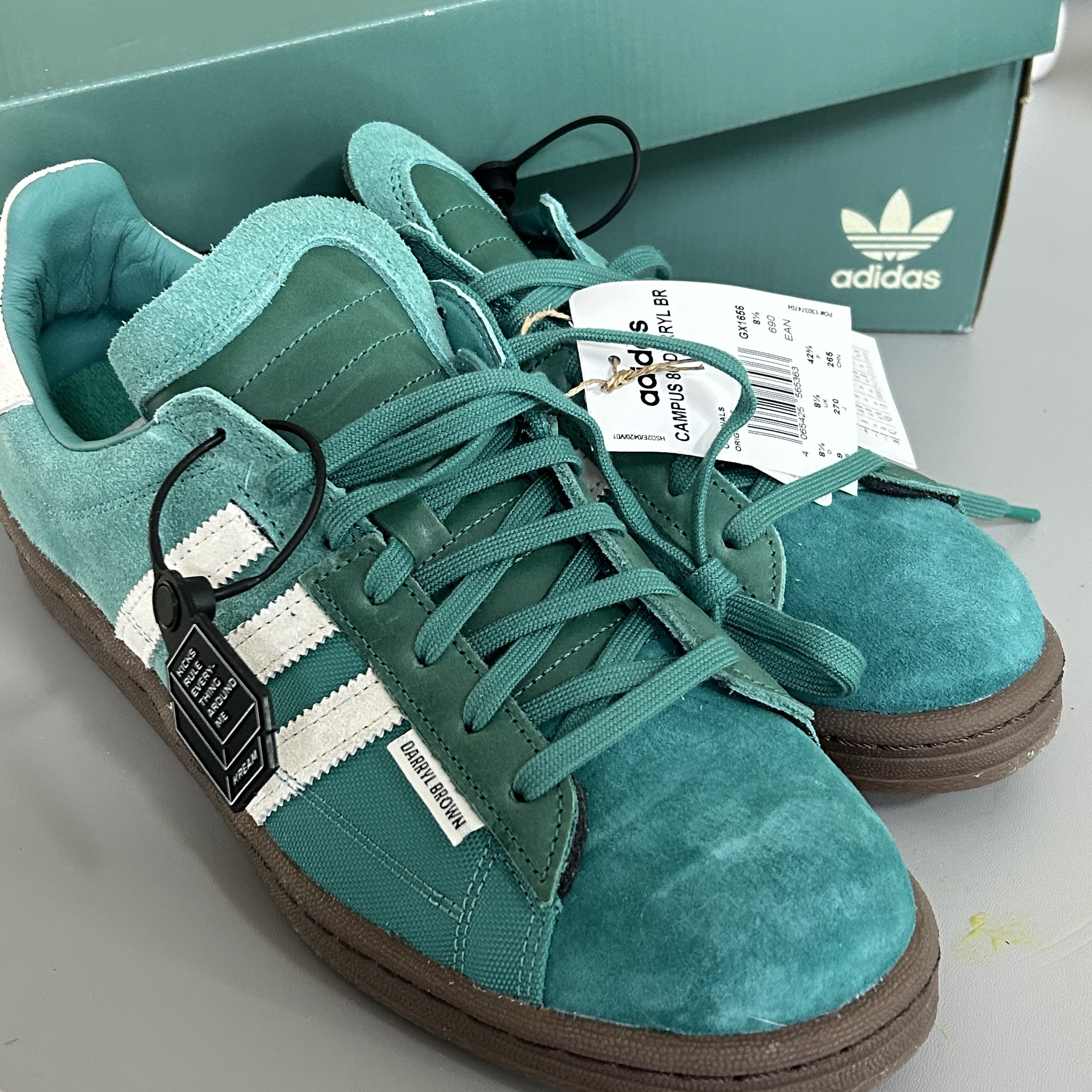 Adidas x Darryl Brown Campus 80 Active Green 착용 스타일