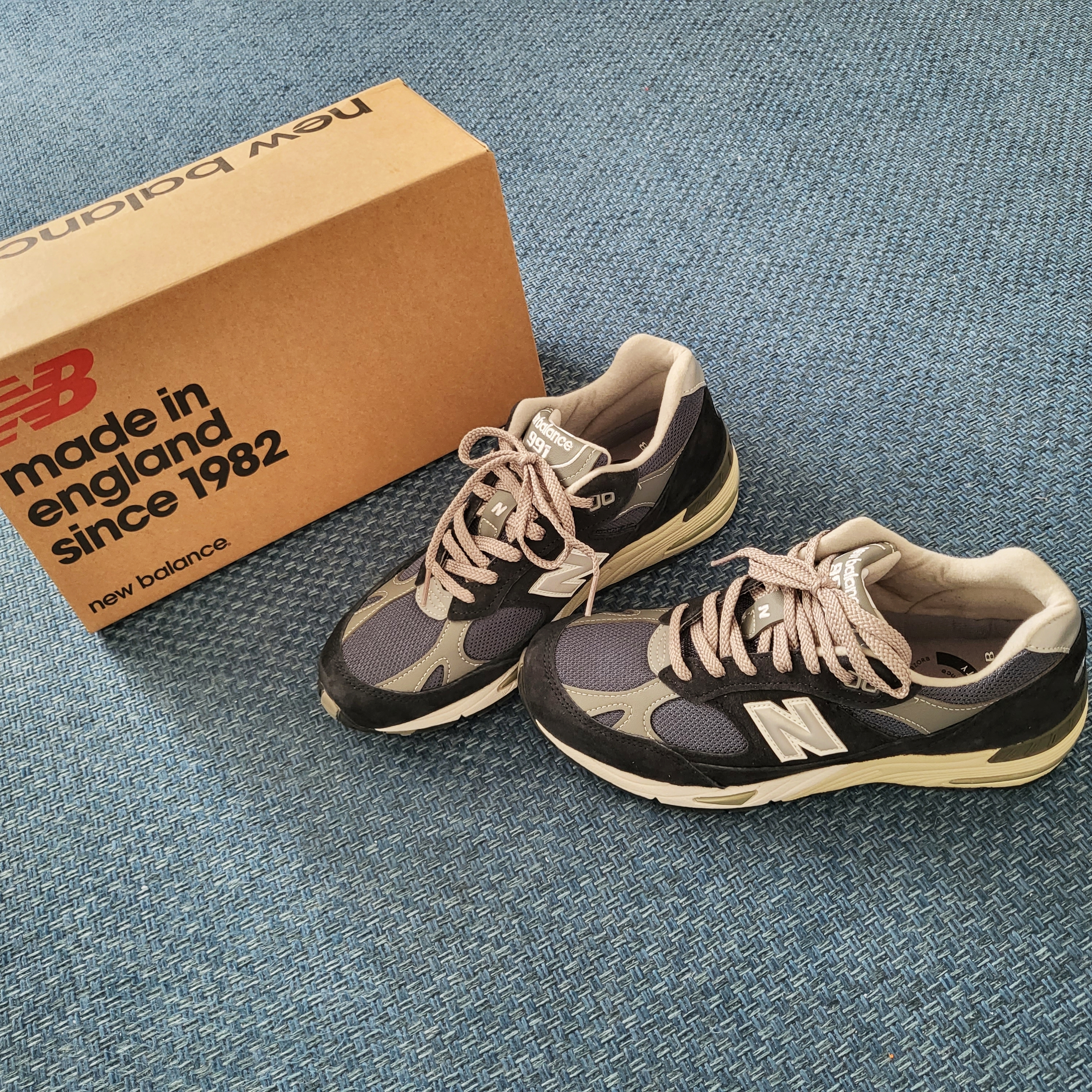 New Balance 991 Made in UK Navy 착용 스타일 - 1