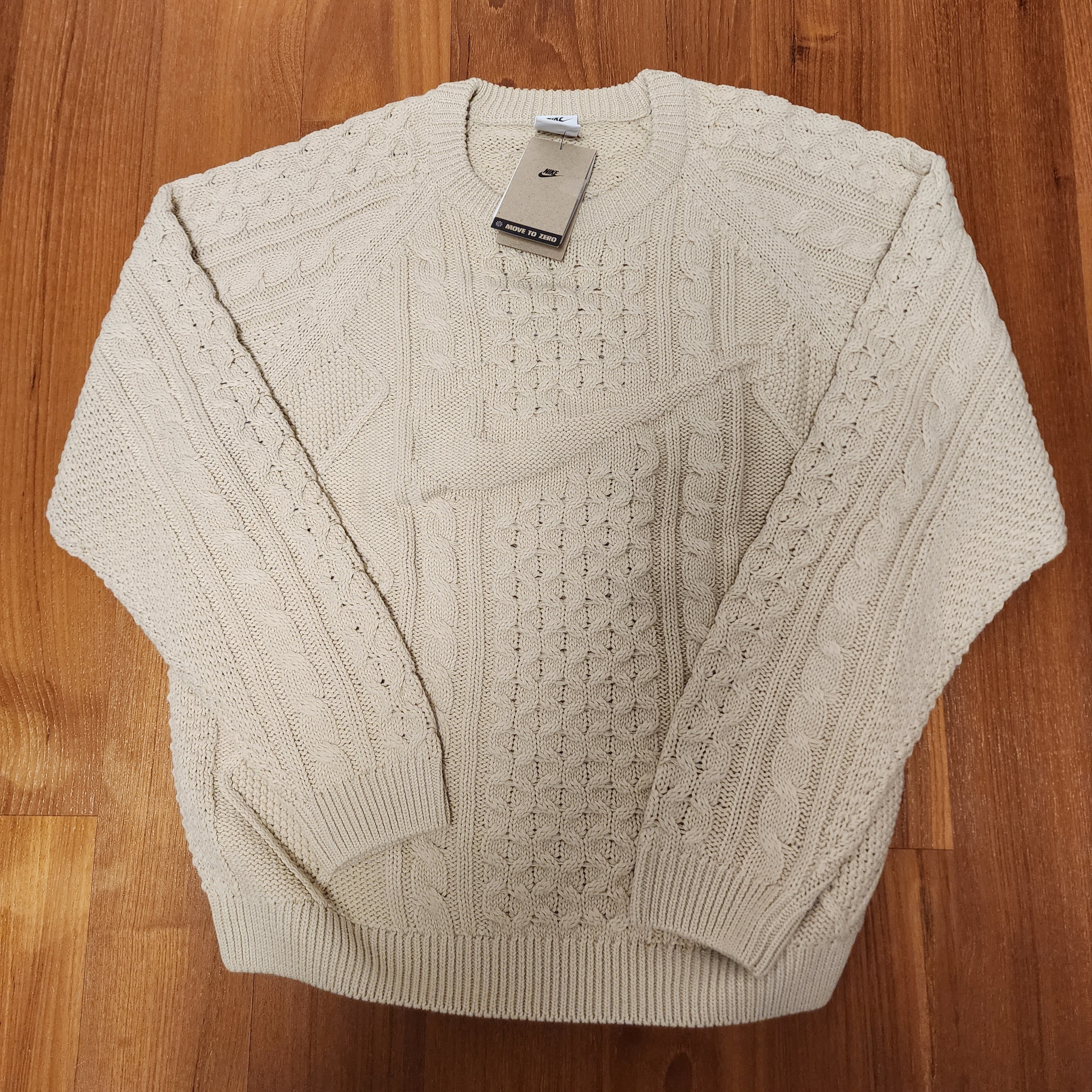 Nike Cable Knit LS Sweater Rattan - Asia 착용 스타일 - 1