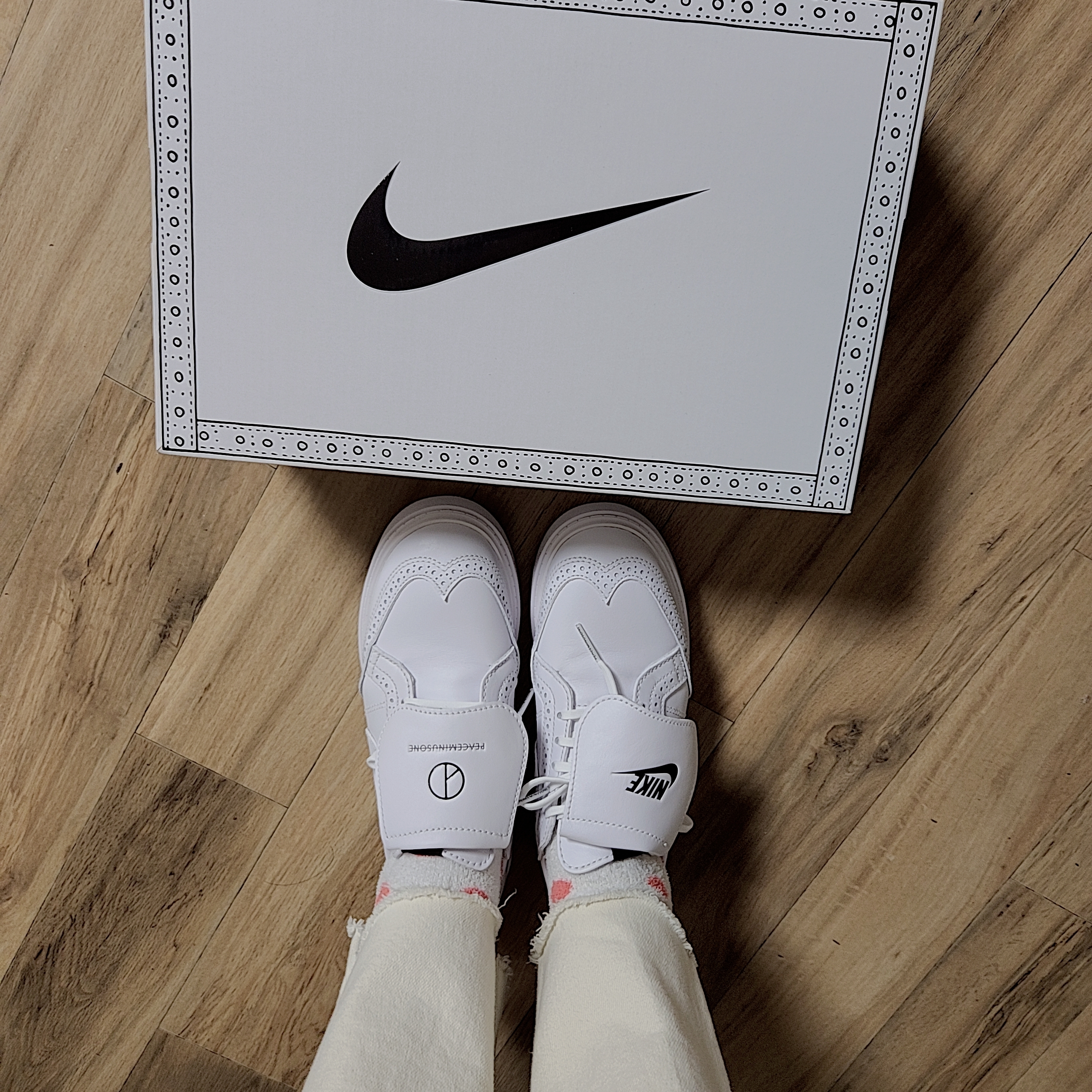 Nike x Peaceminusone Kwondo1 White 착용 스타일 - 2