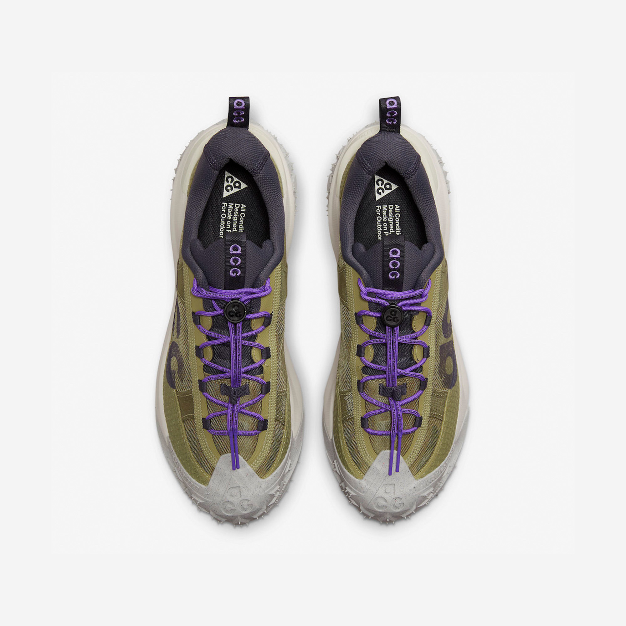 Nike ACG Mountain Fly 2 Low Neutral Olive and Mountain Grape 착용 스타일 - 4