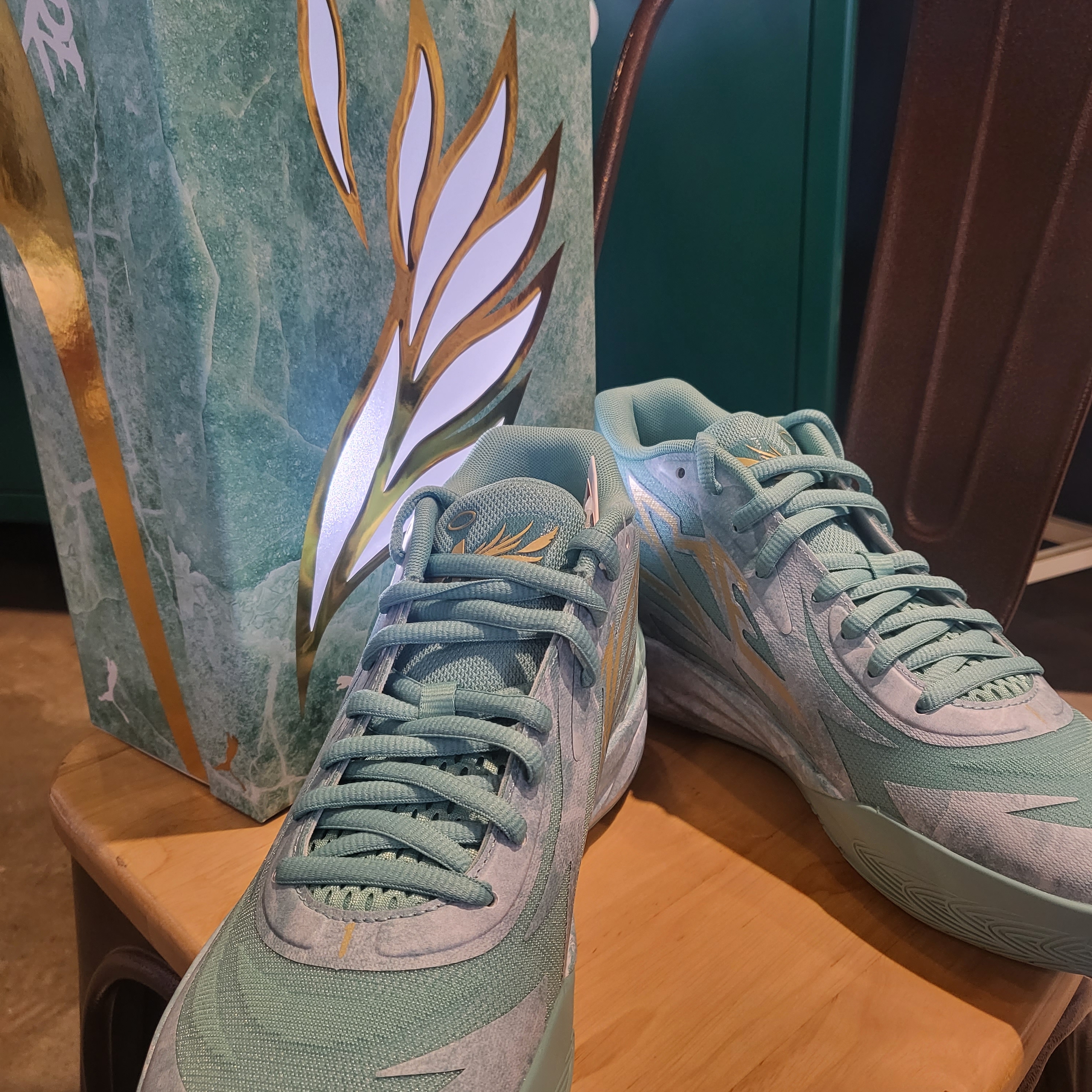 Puma MB.02 Lamelo Ball Lake Green 착용 스타일 - 2