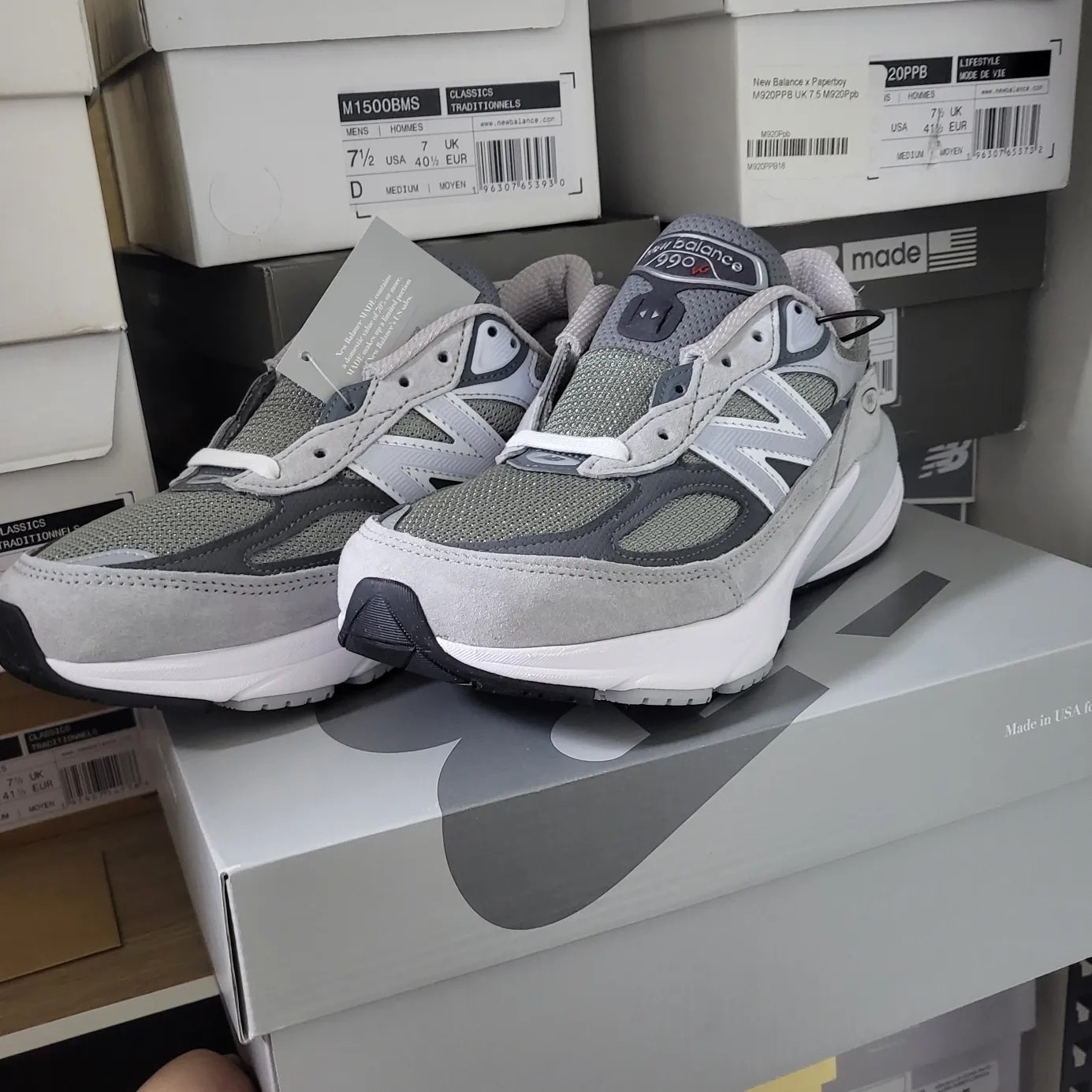 New Balance 990v6 Made in USA Grey - D Standard 착용 스타일 - 1