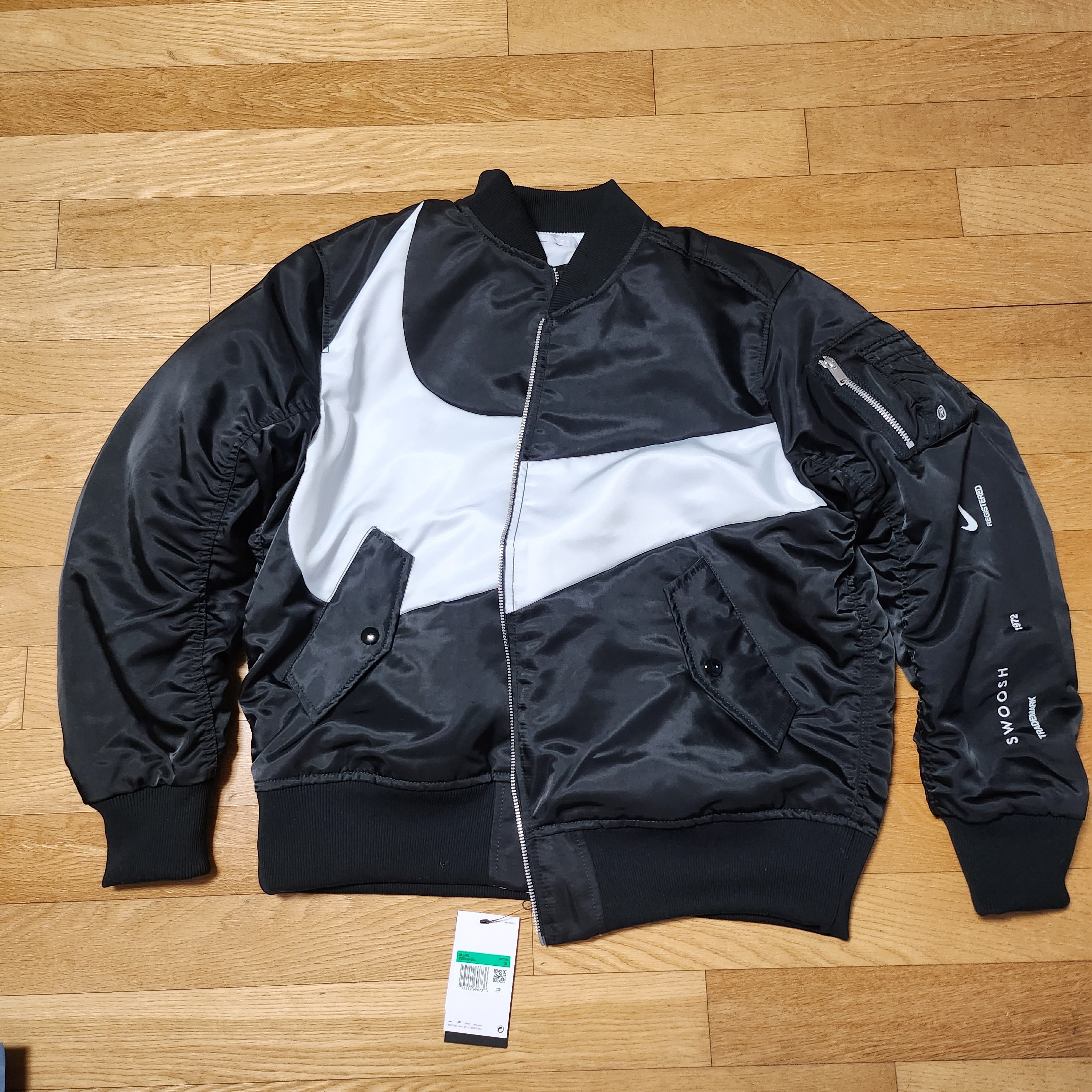 Nike NSW Swoosh Therma-Fit Bomber Black - Asia 착용 스타일 - 2