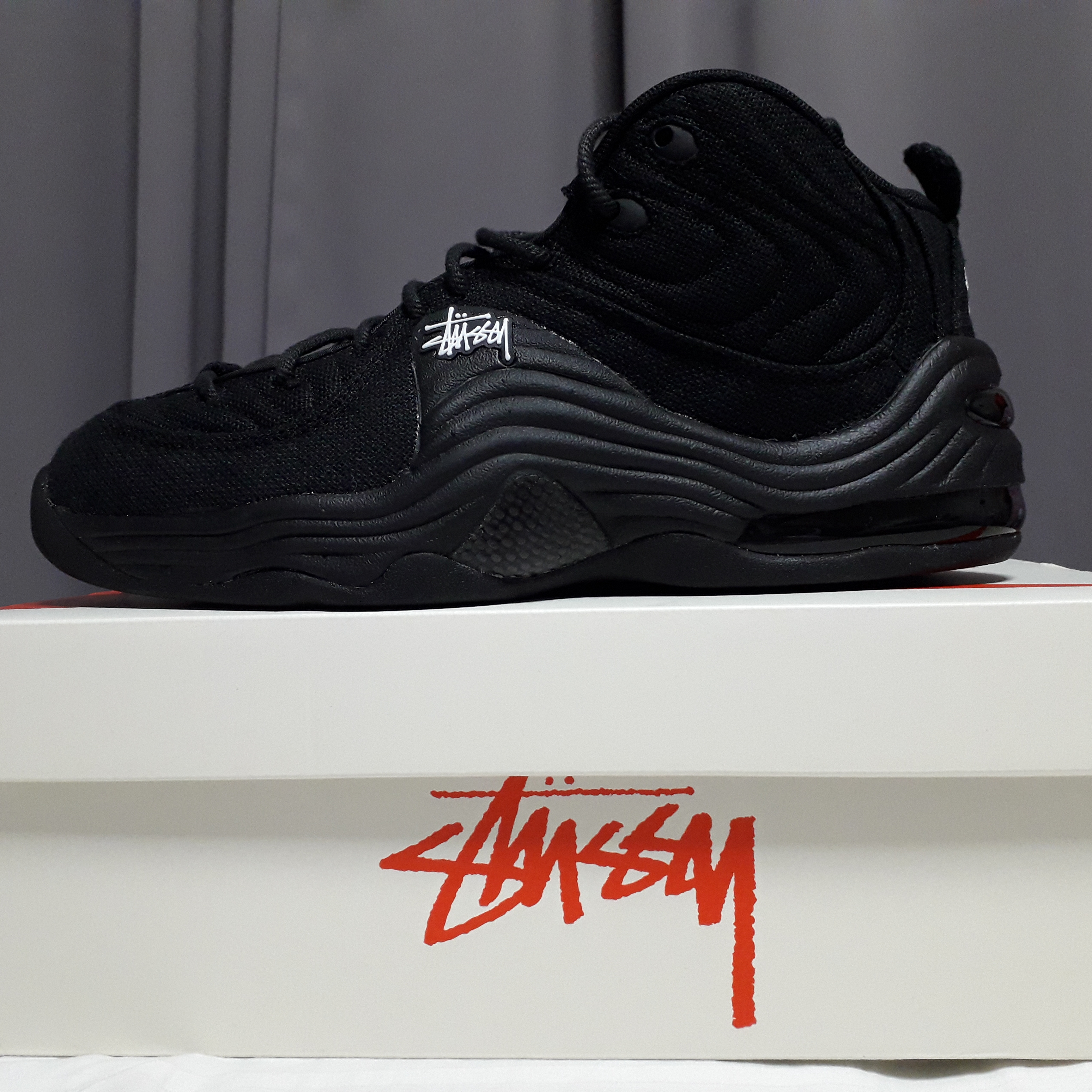 Nike x Stussy Air Penny II Black 착용 스타일 - 1