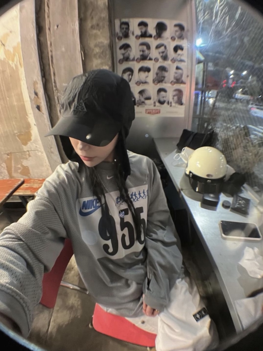 Nike ACG Warm AW84 Cap Black Anthracite, Human Made Five Heart Necklace Silver 착용 스타일 - 2