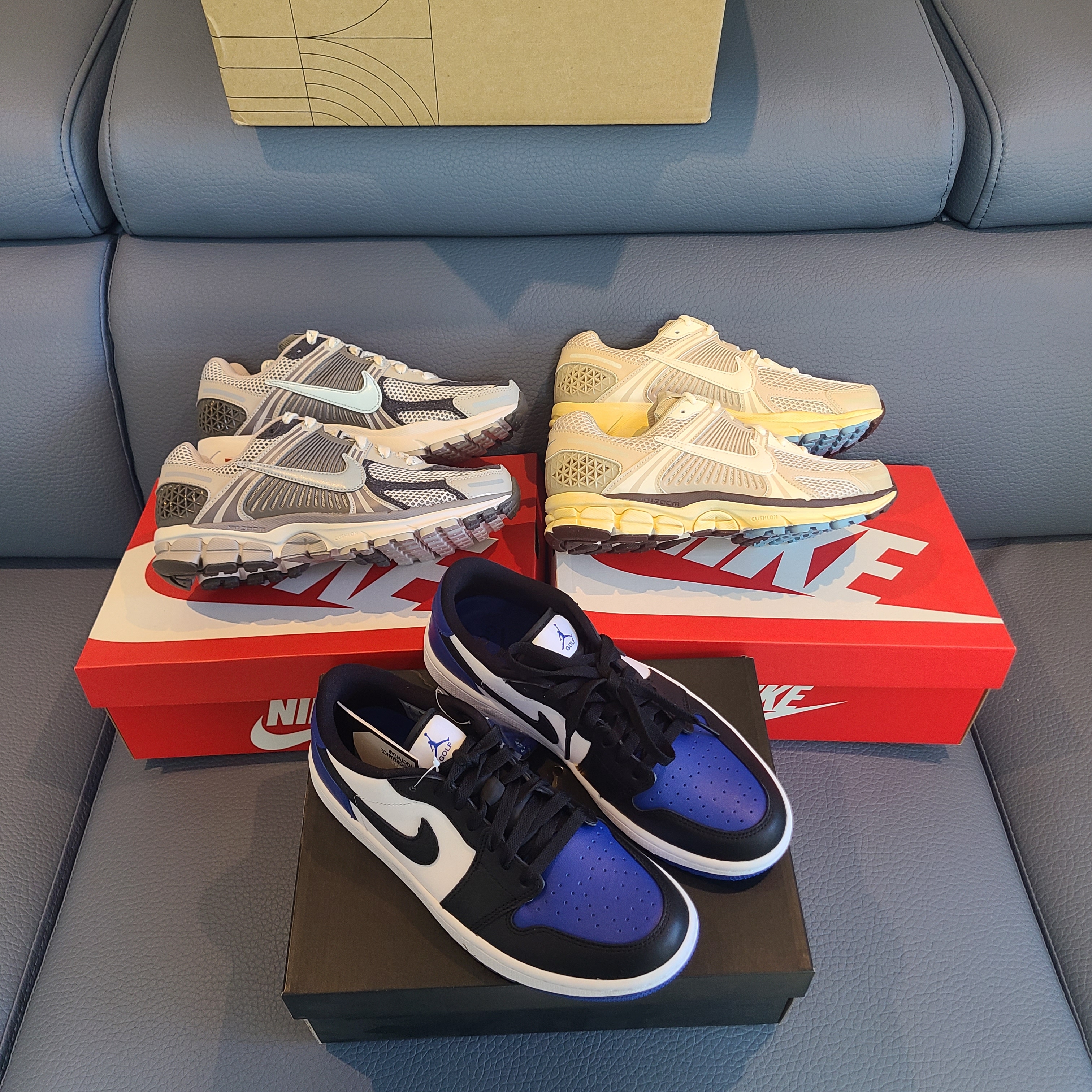 Nike Zoom Vomero 5 PRM Light Iron Ore and Flat Fewter, (W) Nike Zoom Vomero 5 Oatmeal 착용 스타일 - 3