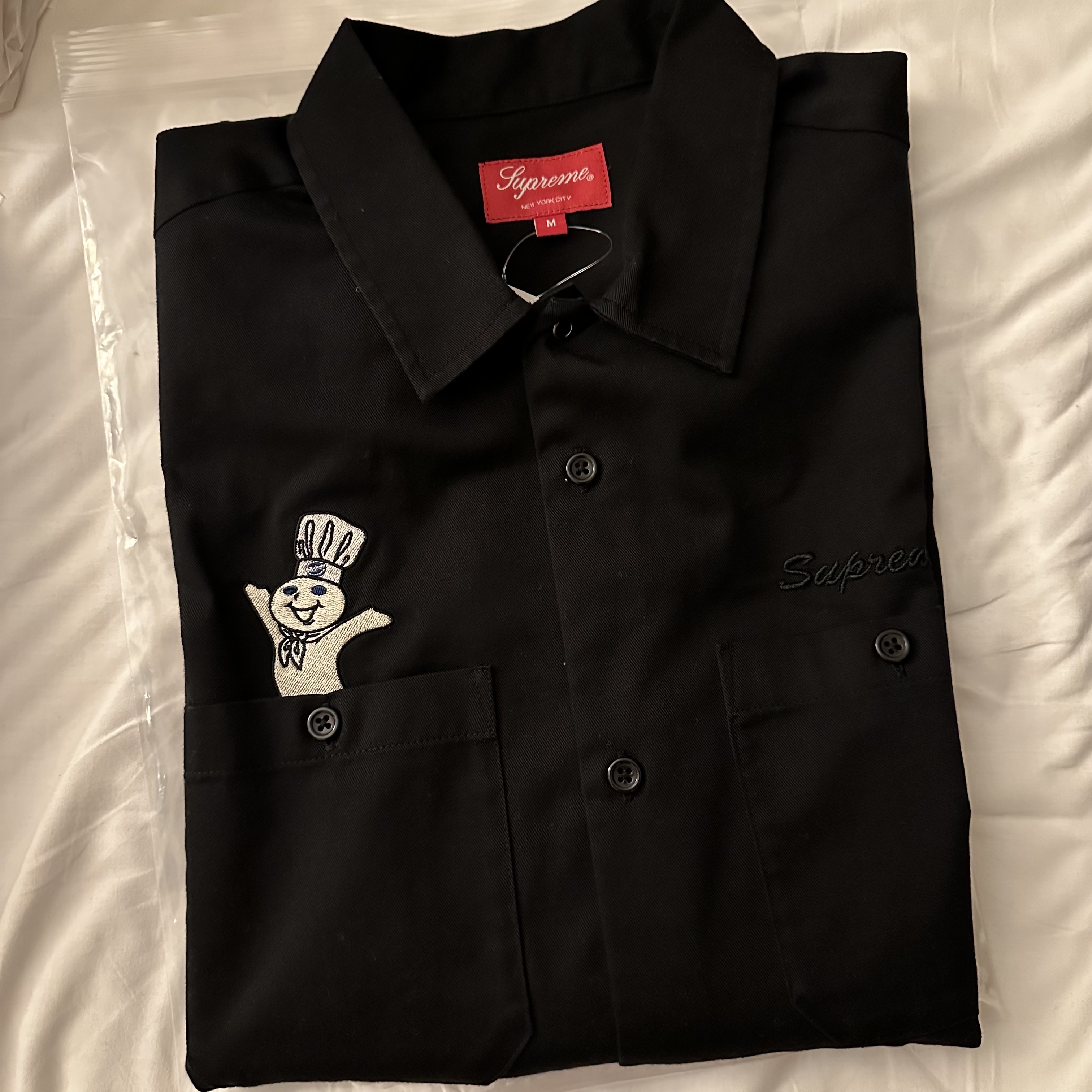 Supreme Doughboy S/S Work Shirt Black - 22FW 착용 스타일