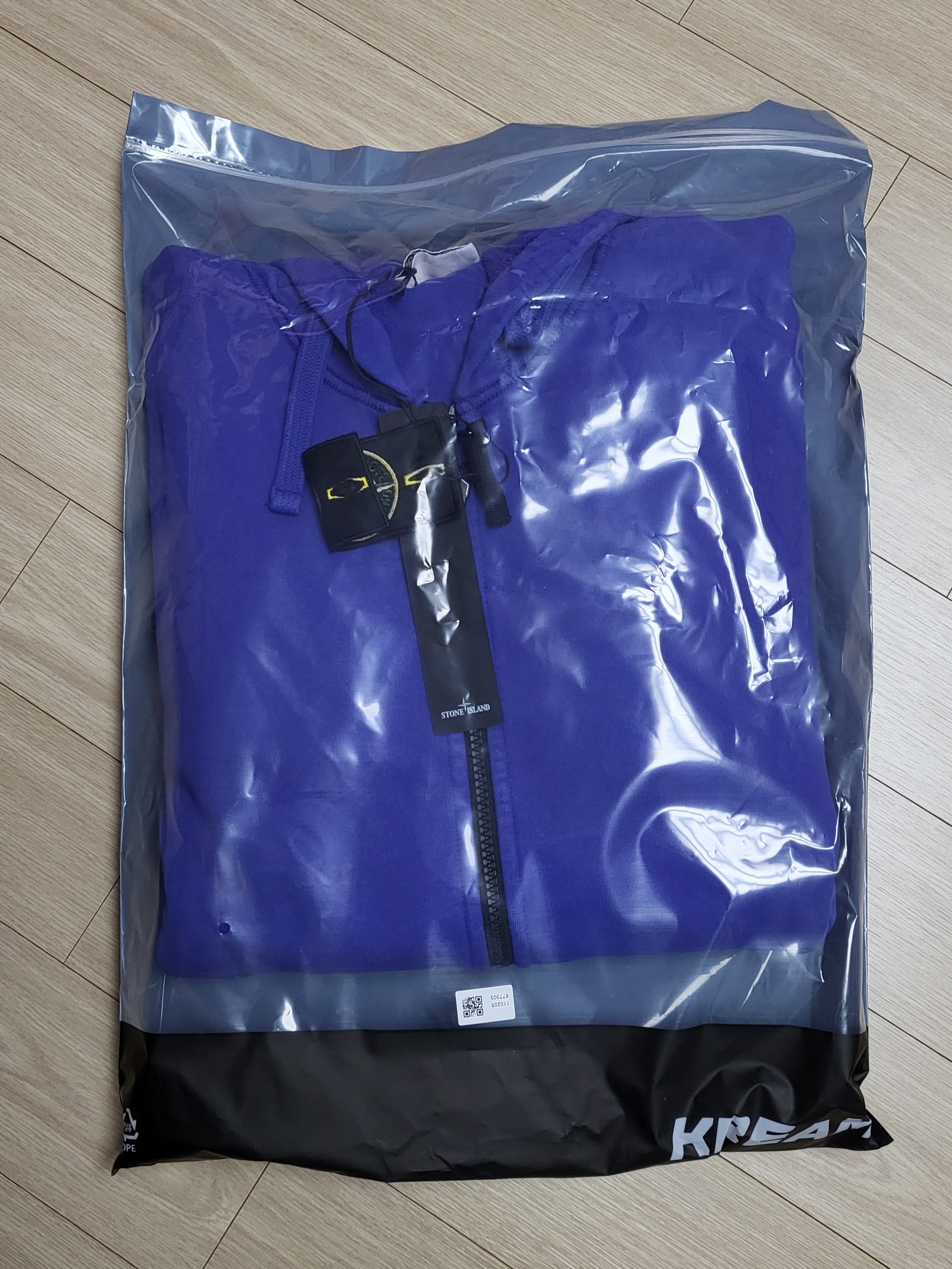 Stone Island 64220 Full Zip Hooded Sweatshirt Periwinkle - 21FW 착용 스타일 - 2