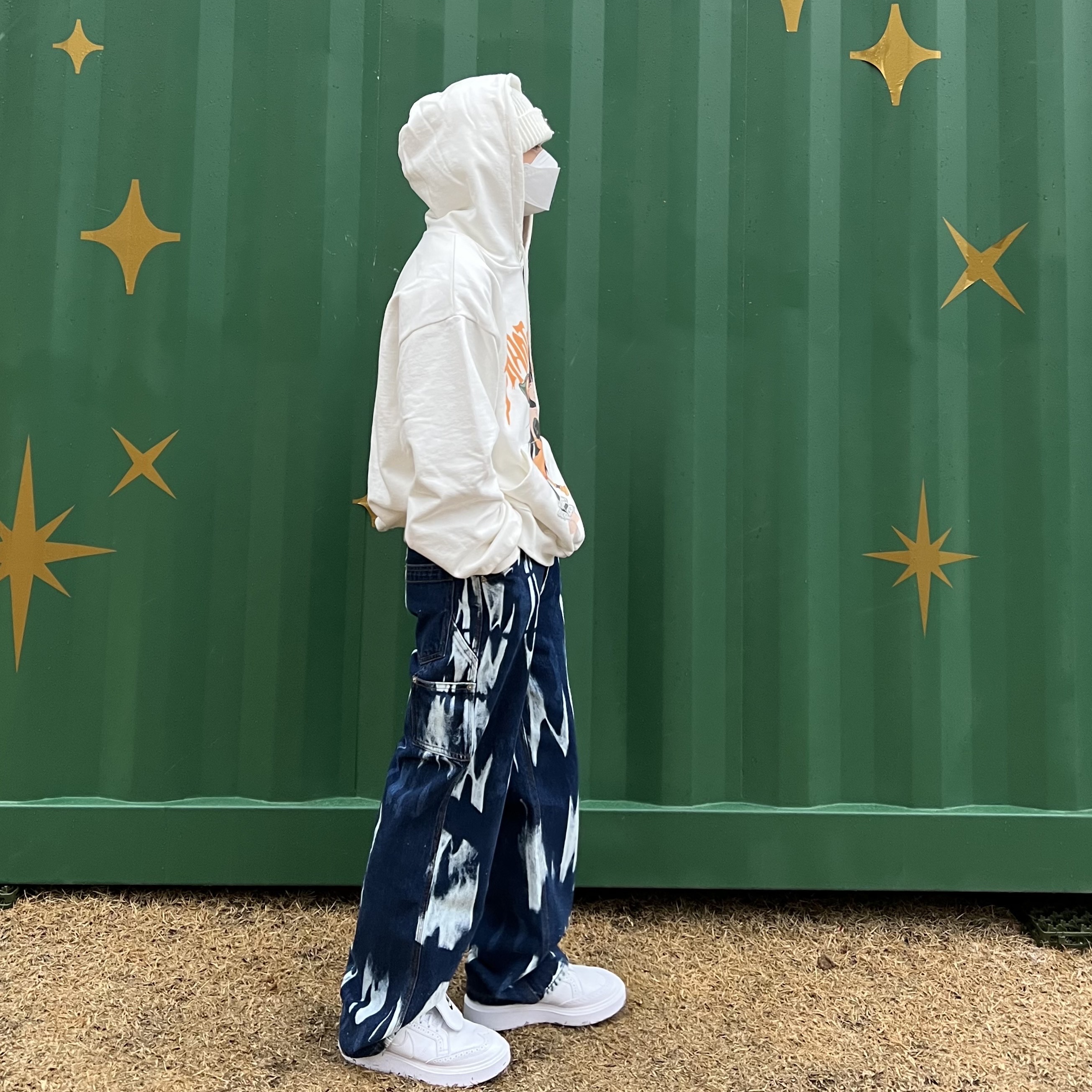 Nike x Peaceminusone Kwondo1 White 착용 스타일 - 3