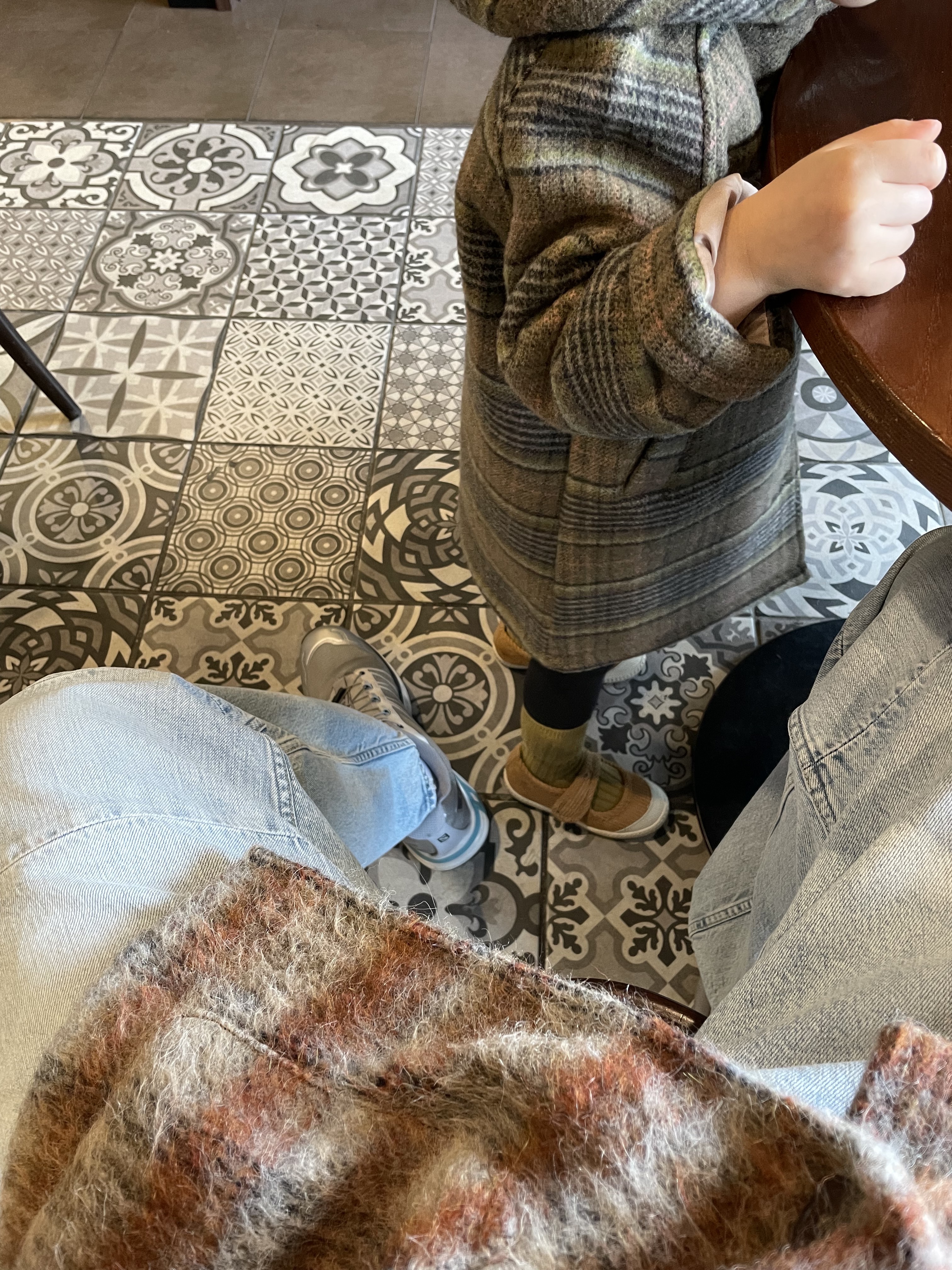 Our Legacy Extended Third Cut Superlight Wash, Our Legacy Cardigan Mohair Ament Check 착용 스타일