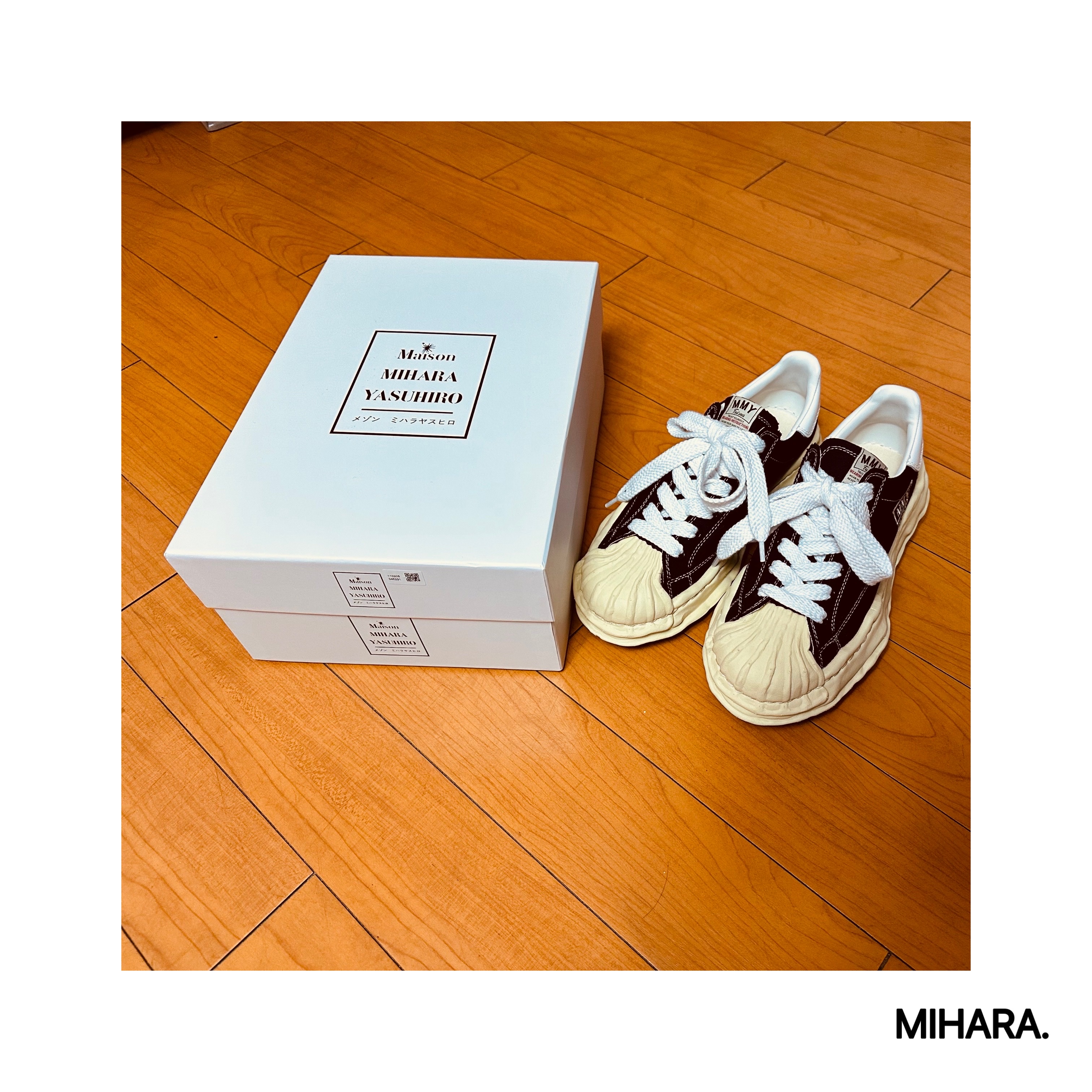 Maison Mihara Yasuhiro Blakey VL OG Sole Canvas Low-top Sneakers Black 착용 스타일
