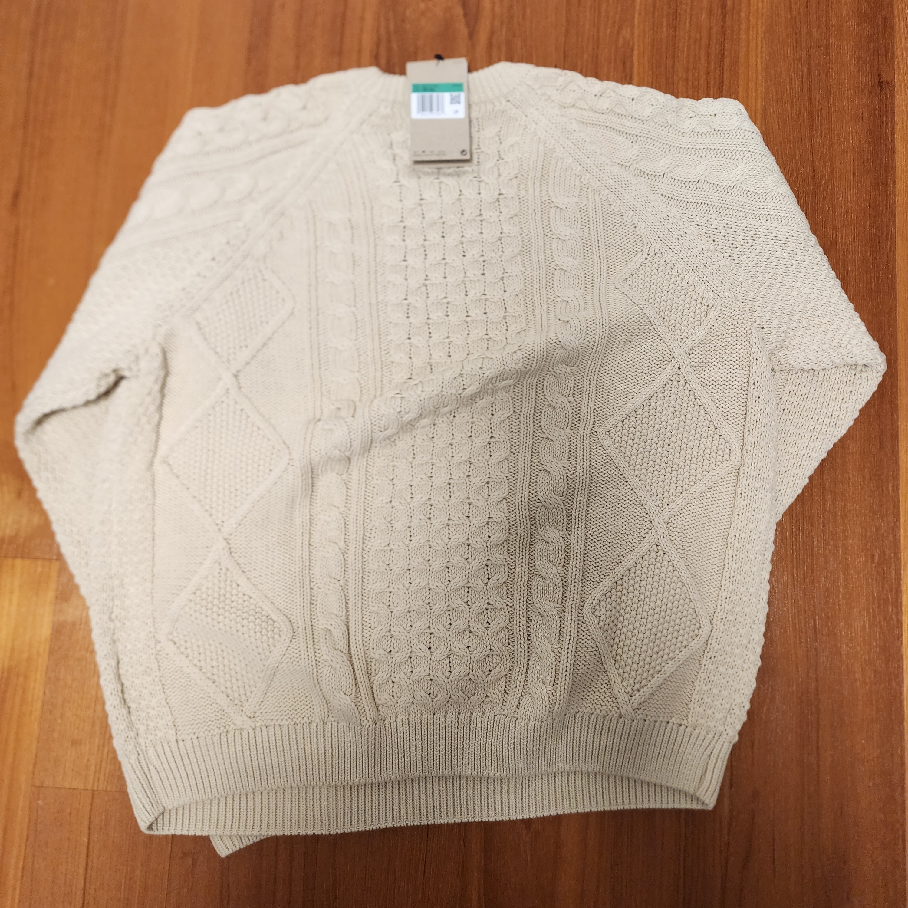 Nike Cable Knit LS Sweater Rattan - Asia 착용 스타일 - 2