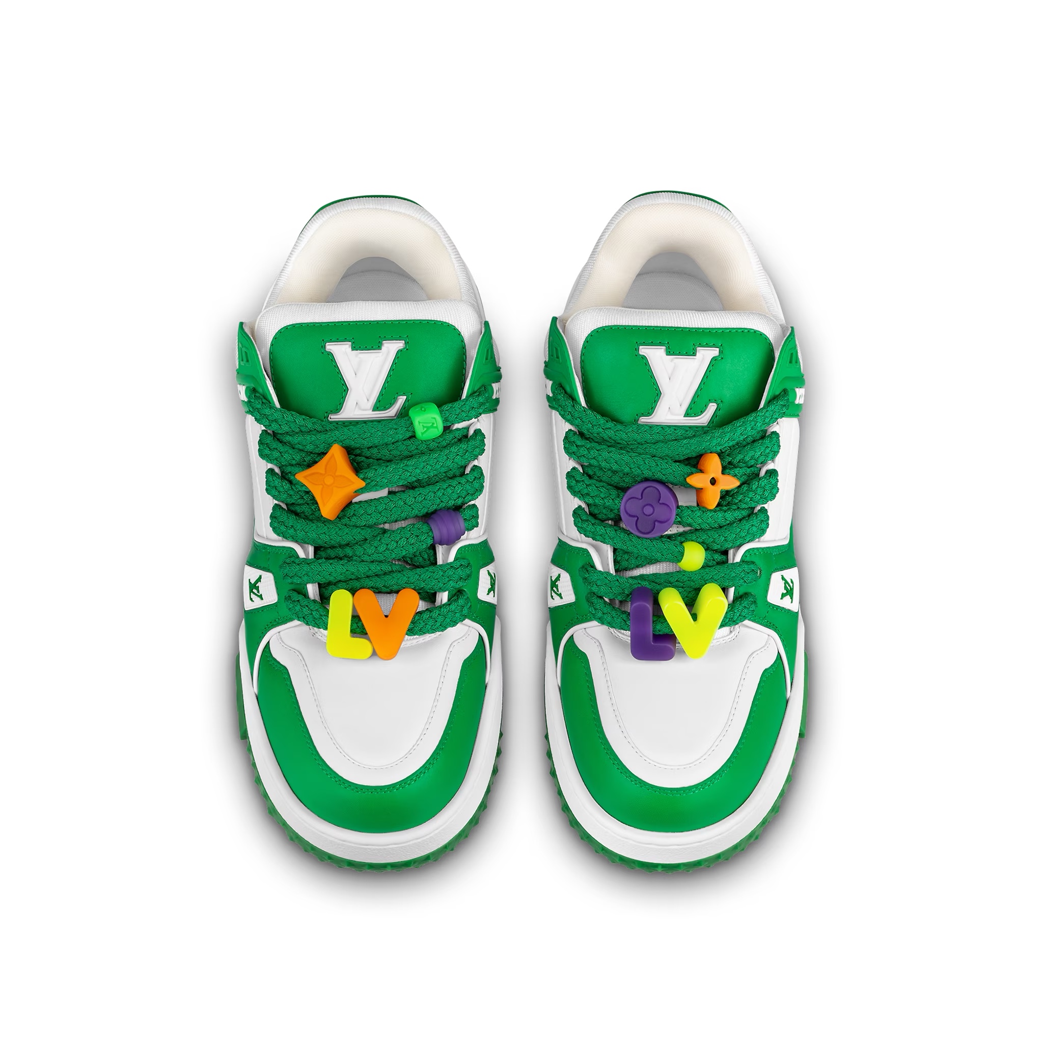 Louis Vuitton LV Trainer Maxi Sneakers Green, Louis Vuitton LV Trainer Maxi Sneakers Orange 착용 스타일 - 3
