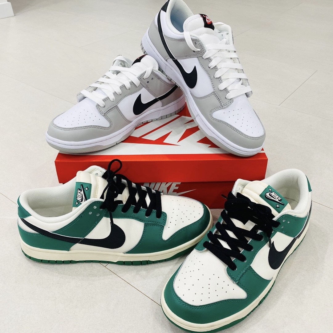 Nike Dunk Low Retro SE Jackpot Malachite, Nike Dunk Low Retro SE Jackpot Grey Fog 착용 스타일 - 1