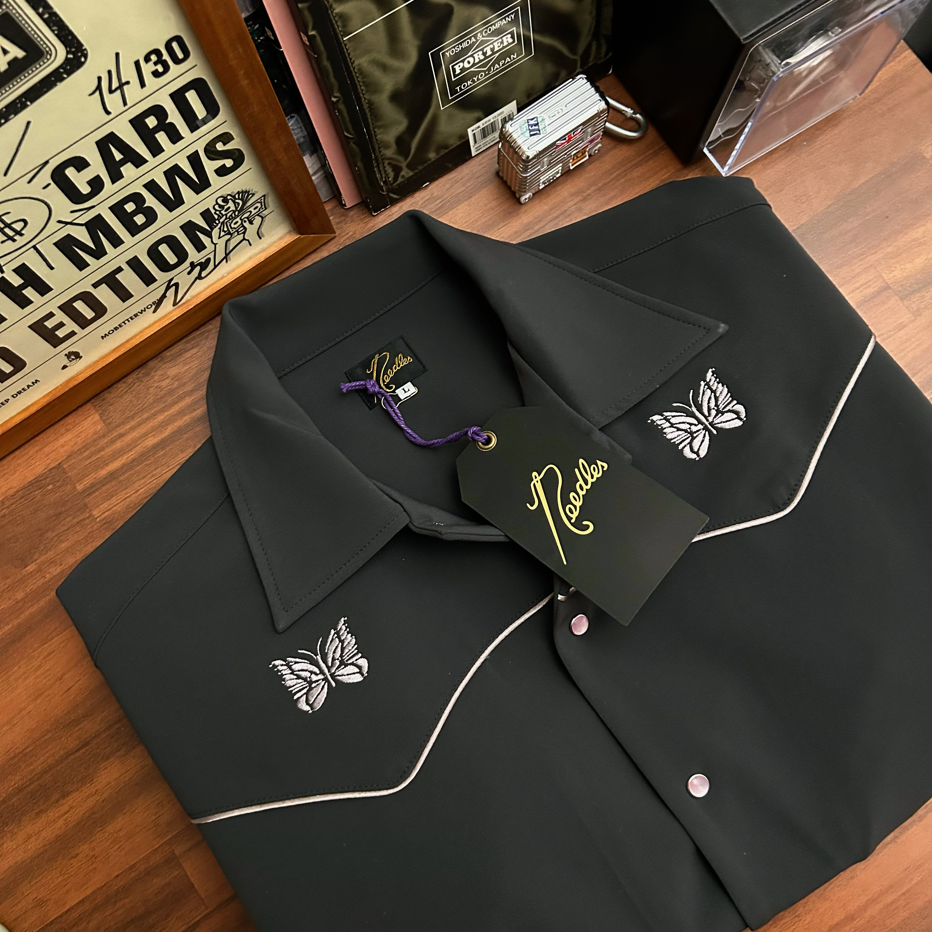 Needles Piping Cowboy Jacket Olive 착용 스타일