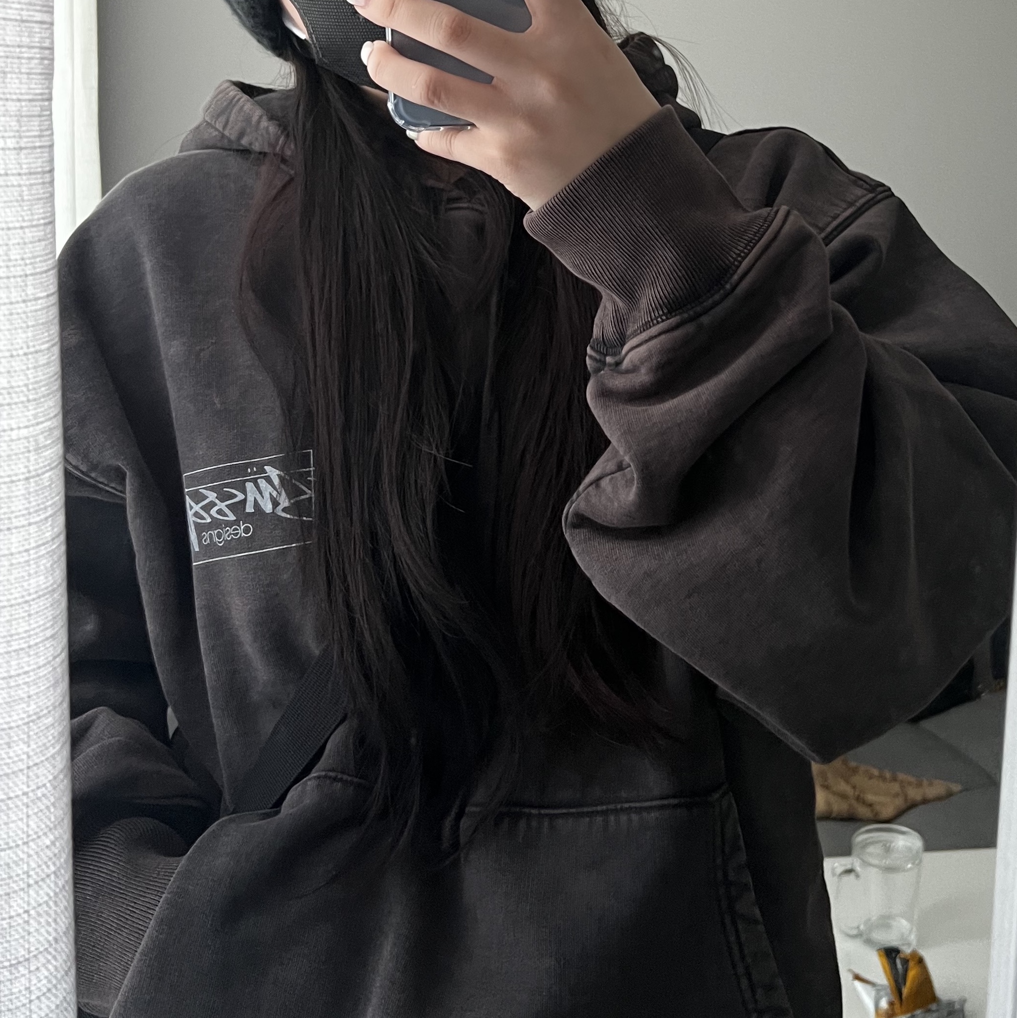 Stussy Dyed Stussy Designs Hoodie Black, Supreme Gradient Stripe Beanie Solid Black - 21FW 착용 스타일 - 3