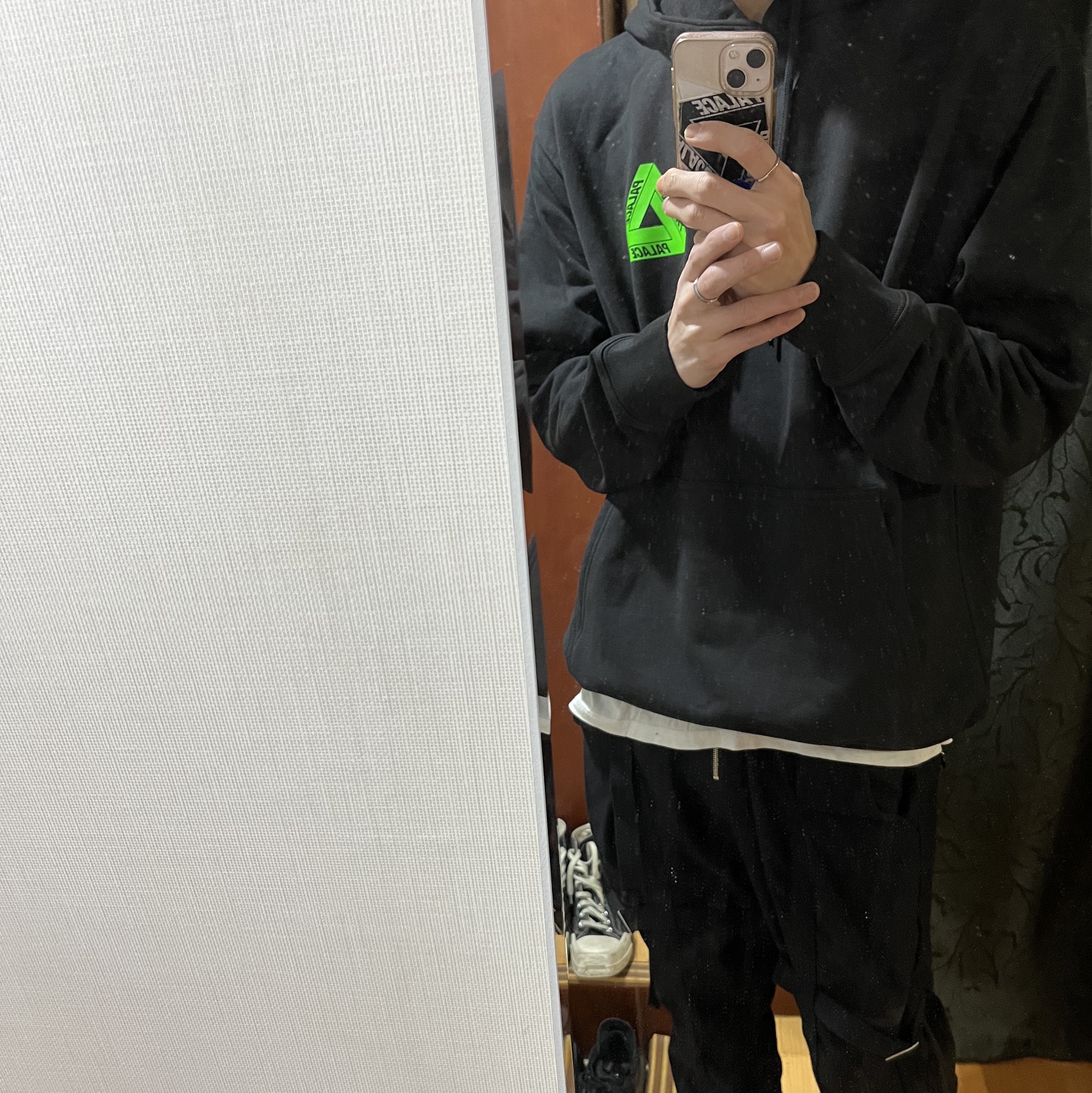 Palace Tri-Lenticular Hood Grey Marl - 22FW, Palace Tri-Lenticular Hood Black - 22FW 착용 스타일 - 3