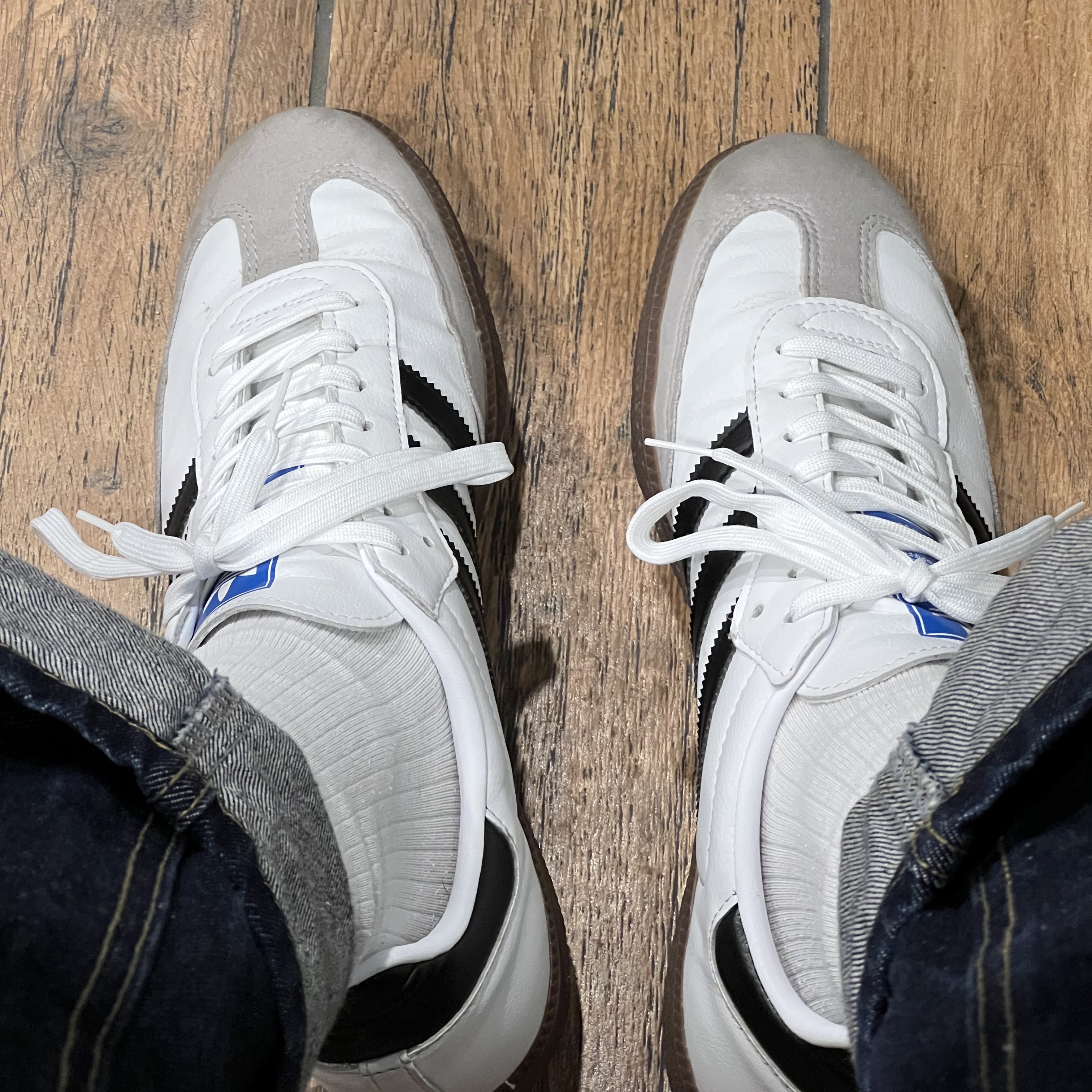 Adidas Samba Vegan White Black, Adidas Samba OG Cloud White 착용 스타일 - 2