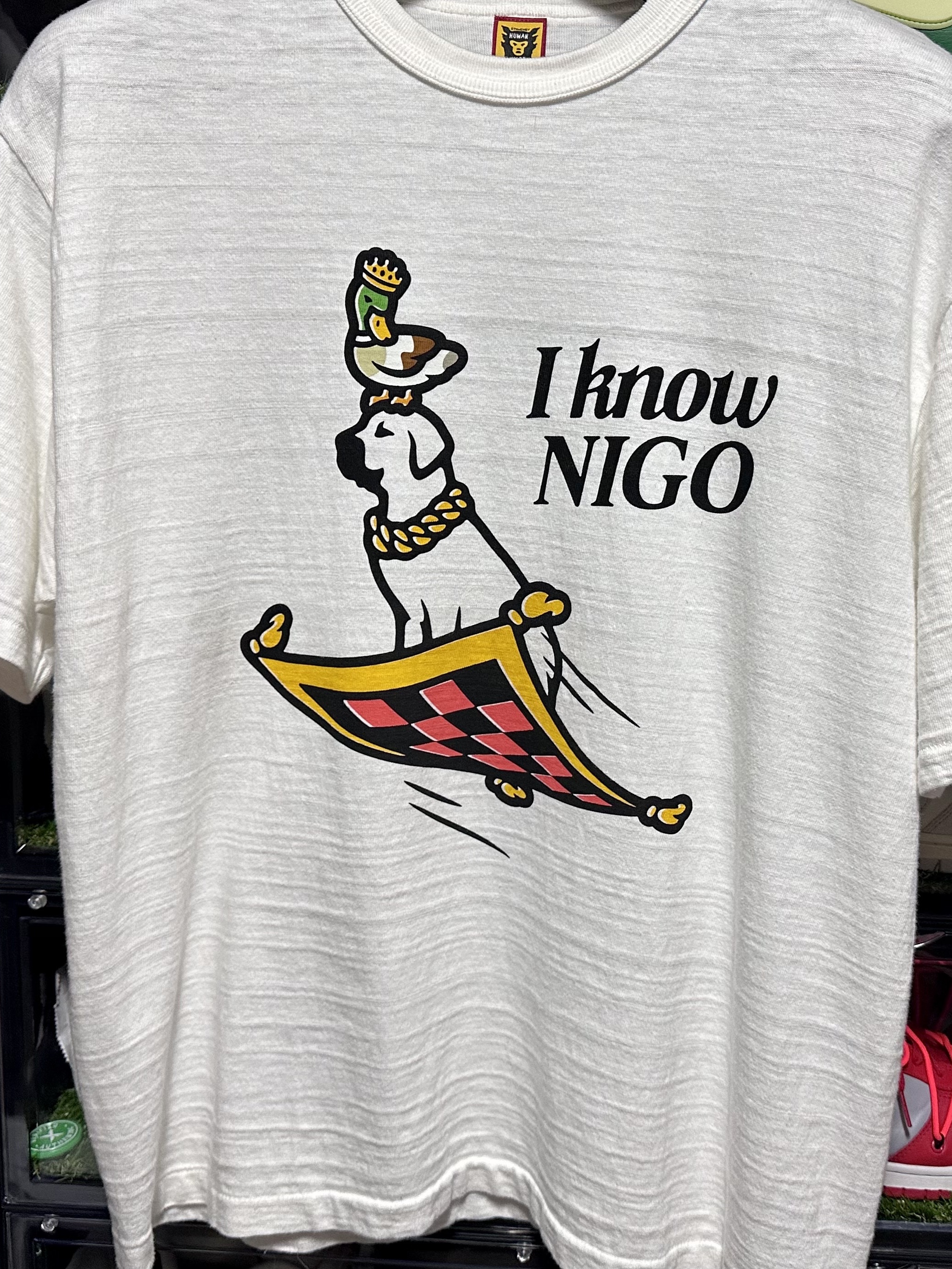 Human Made I Know Nigo T-Shirt White 착용 스타일 - 1