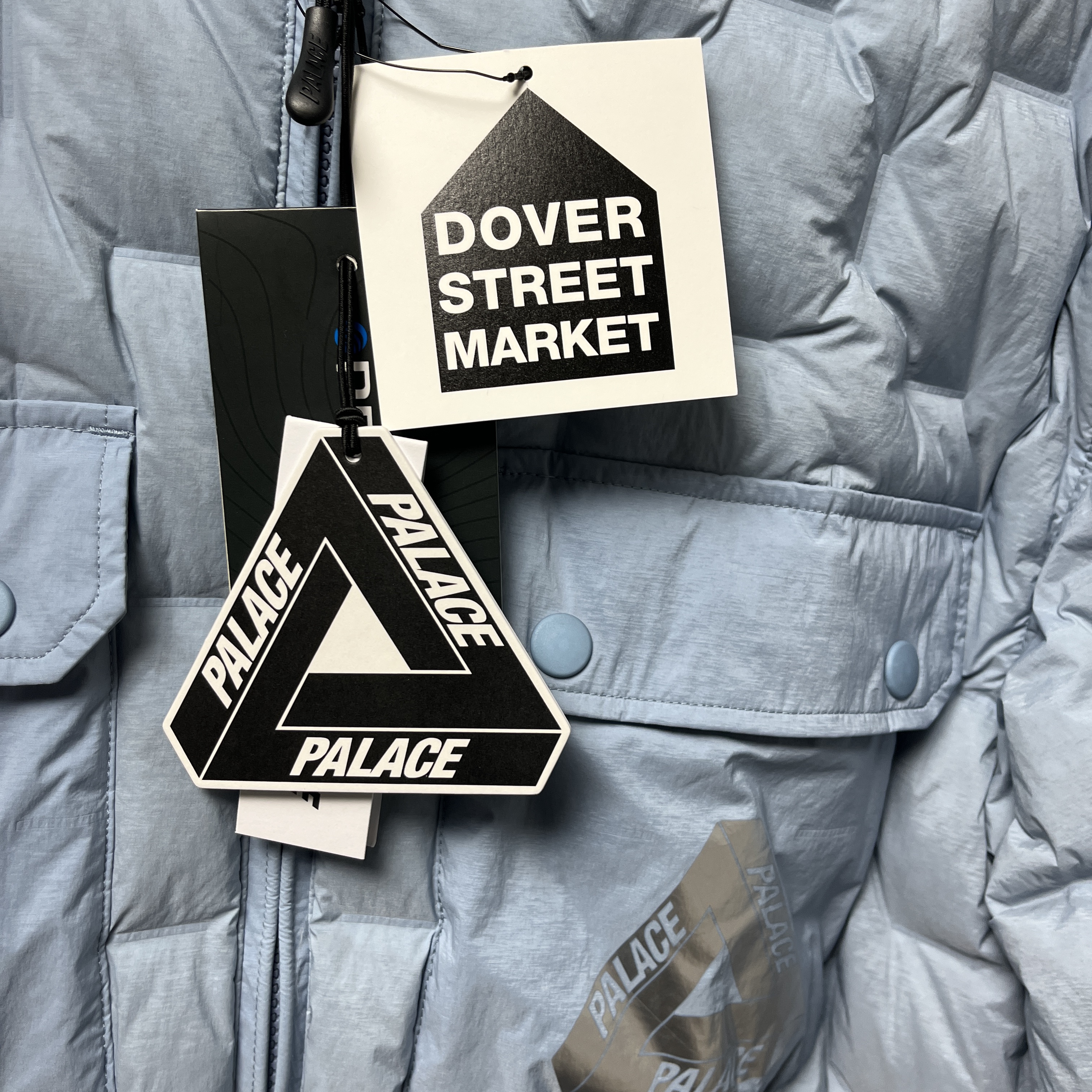 Palace Pertex Work Down Jacket Dusty Blue - 22FW 착용 스타일