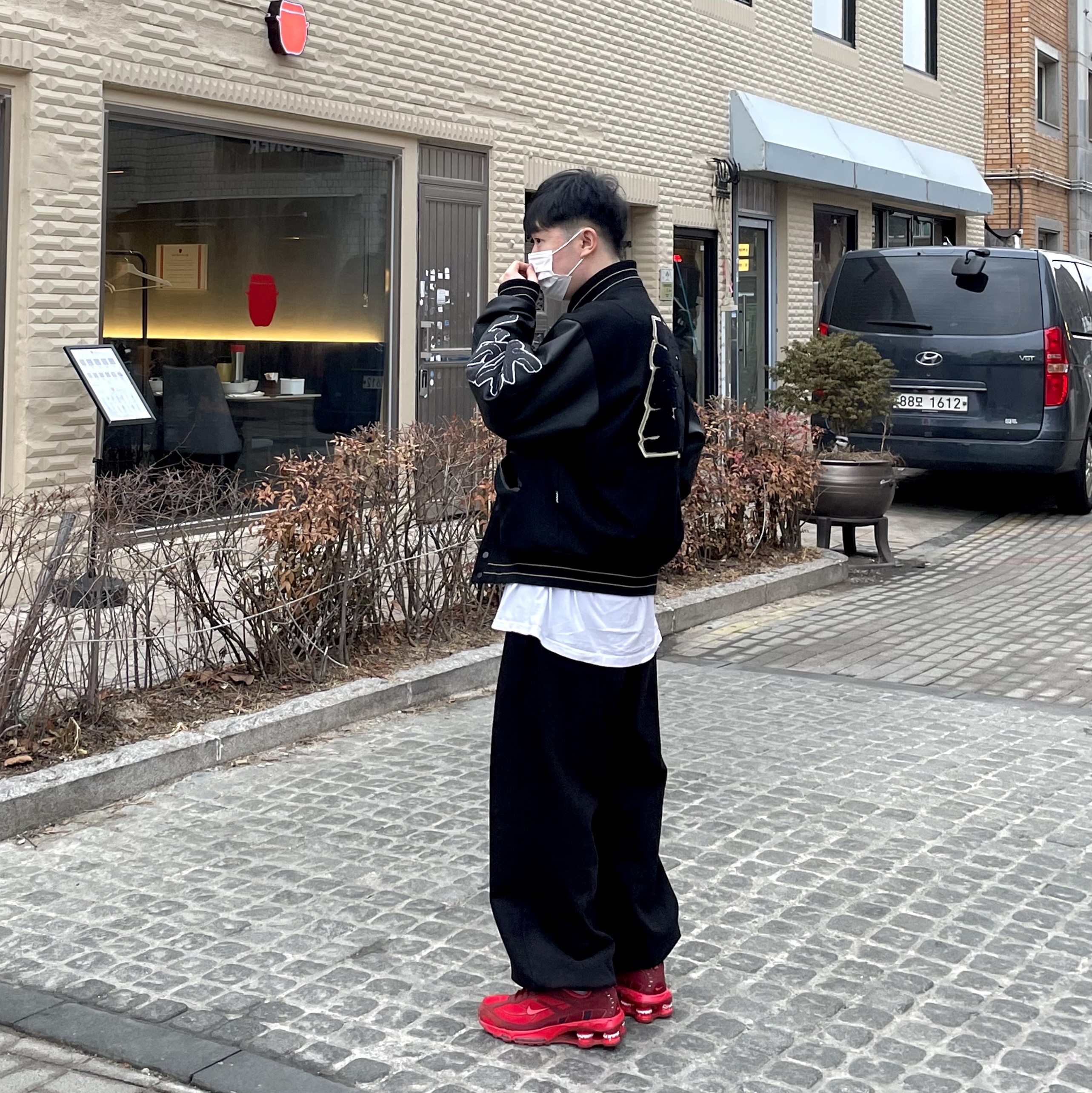 Nike x Supreme Shox Ride 2 SP Red 착용 스타일