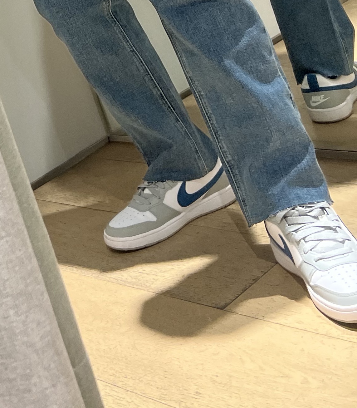 (GS) Nike Court Borough Low 2 Light Smoke Grey 착용 스타일