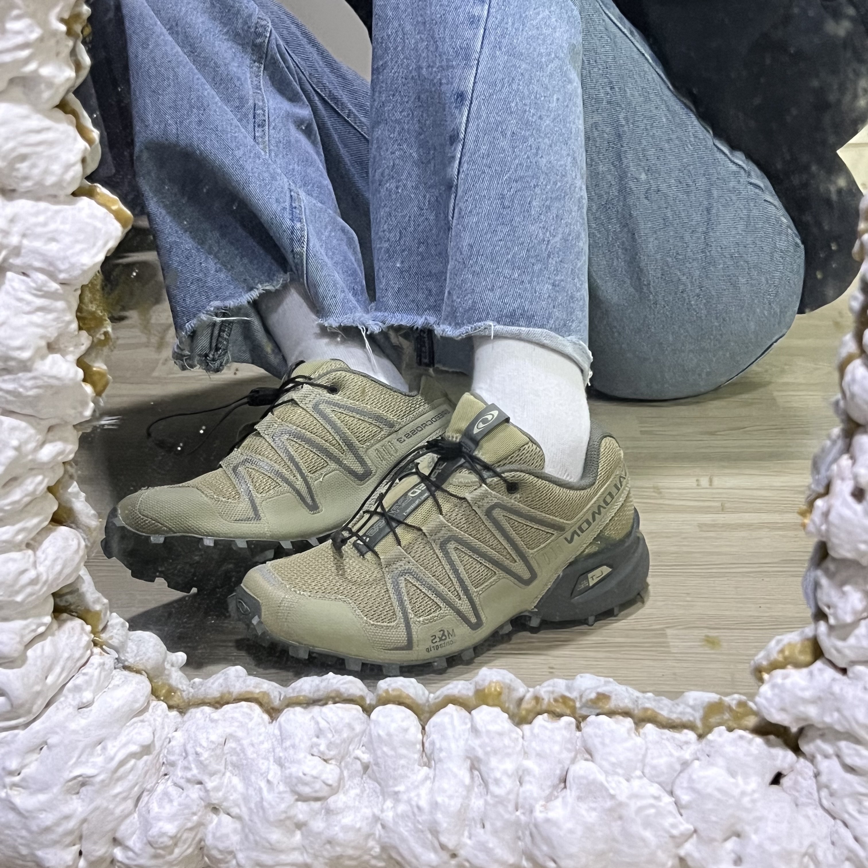Salomon Speedcross 3 Mindful Gray Green 착용 스타일