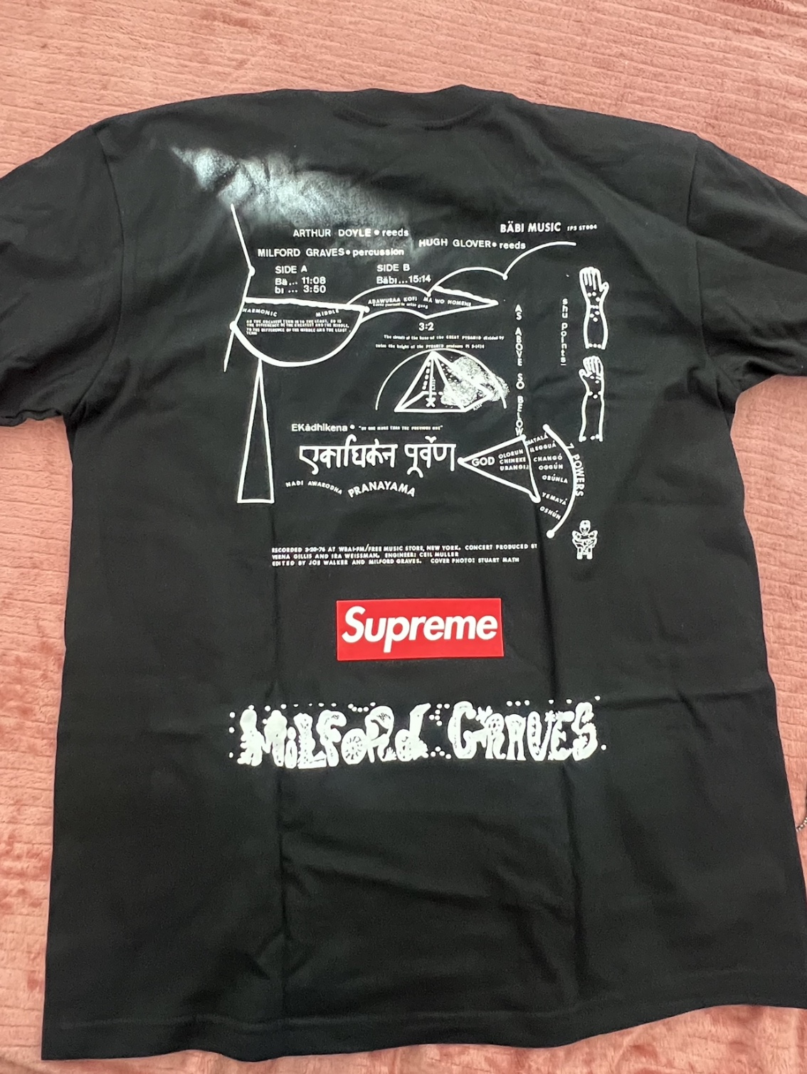 Supreme Milford Graves T-Shirt Black - 22FW 착용 스타일 - 2