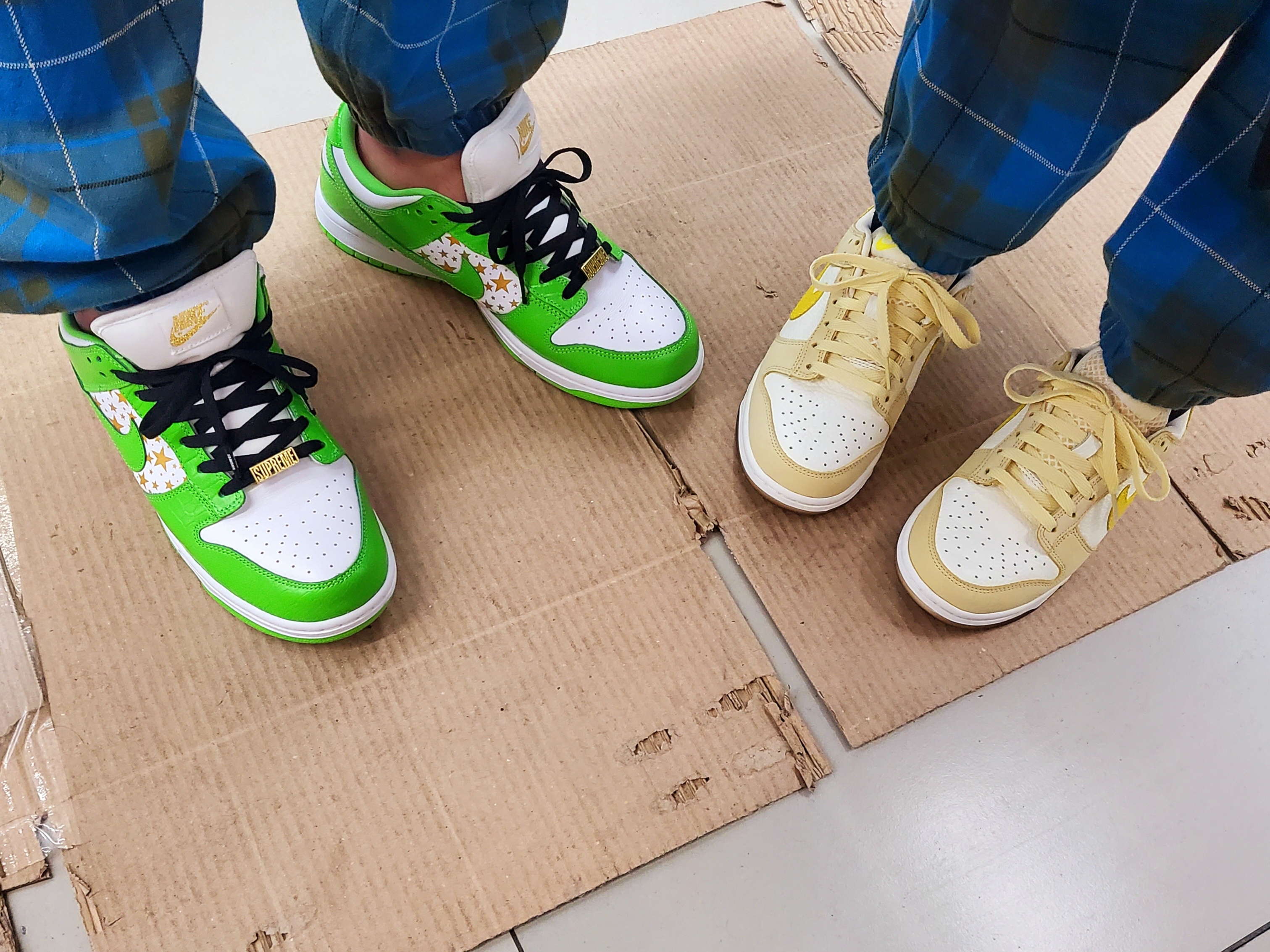 Nike x Supreme SB Dunk Low Mean Green, (W) Nike Dunk Low Lemon Drop 착용 스타일 - 2