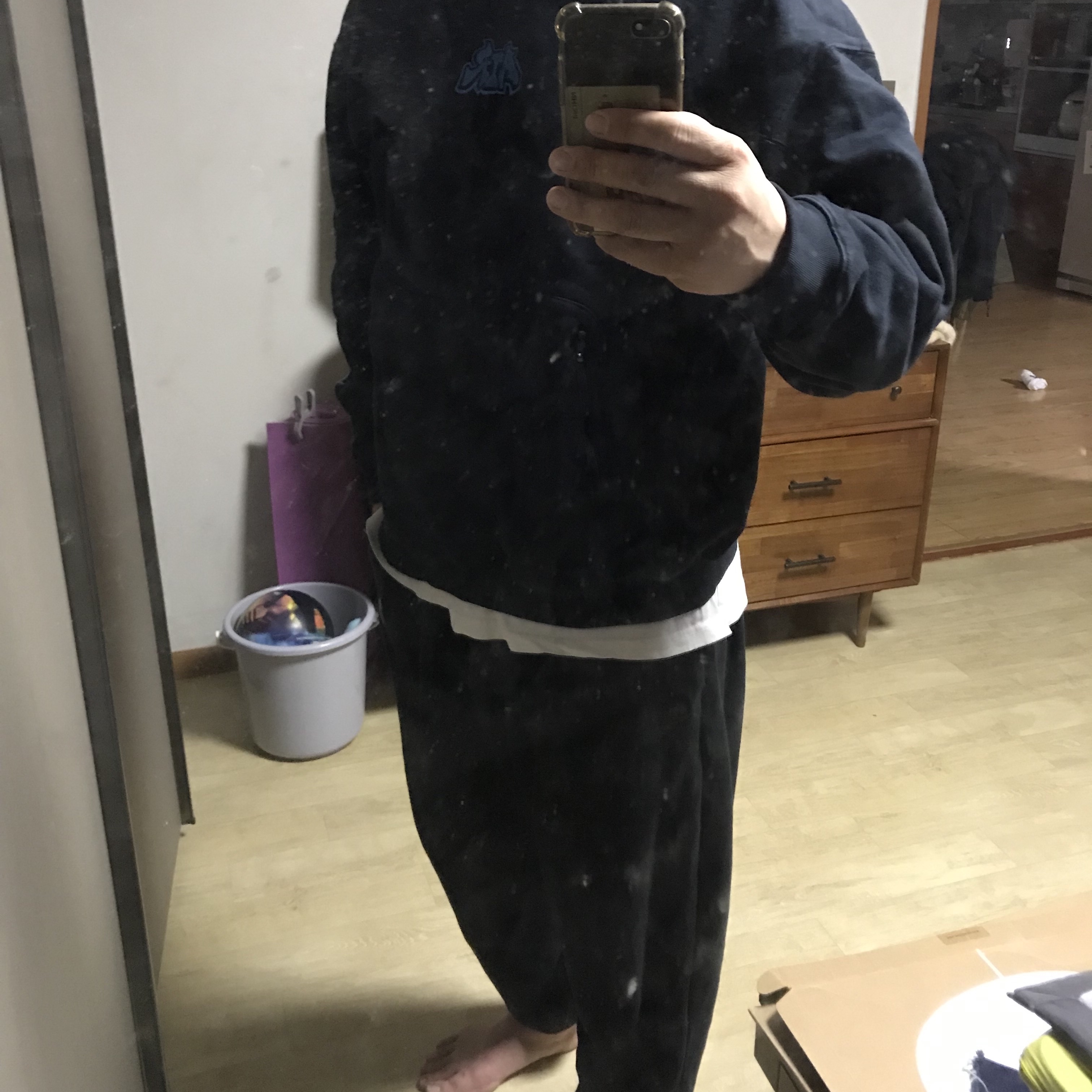 Nike x Off-White NRG Fleece Hoodie Black - Asia 착용 스타일