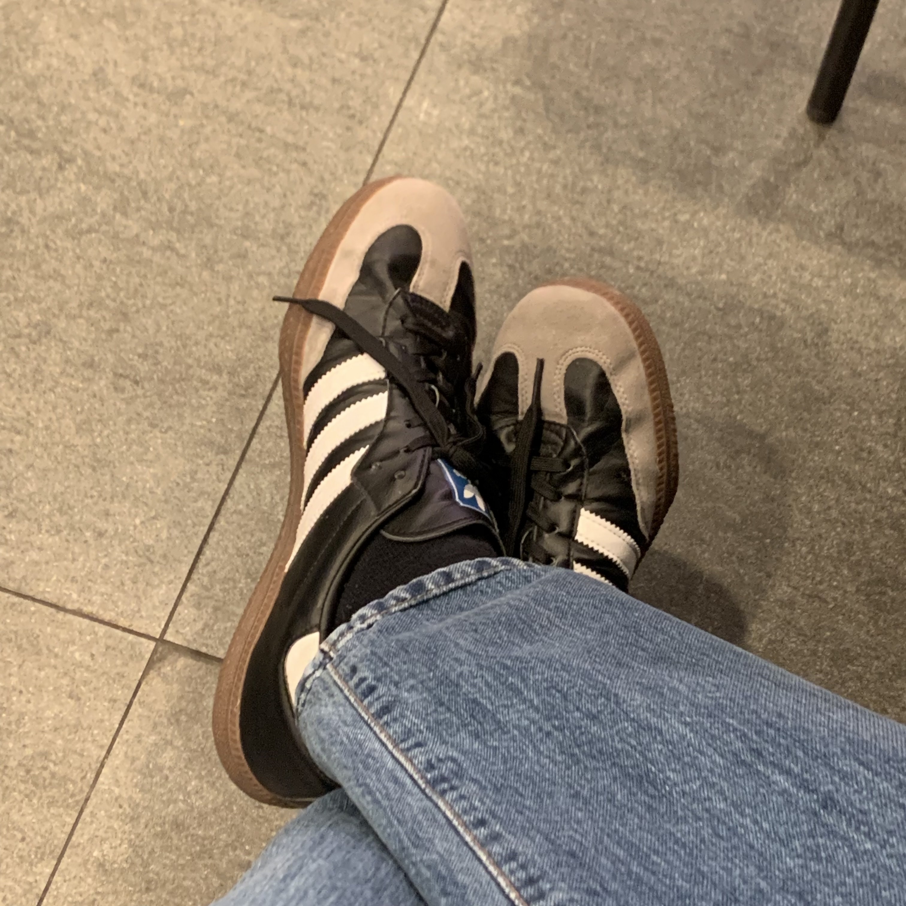Adidas Samba Vegan Black White 착용 스타일